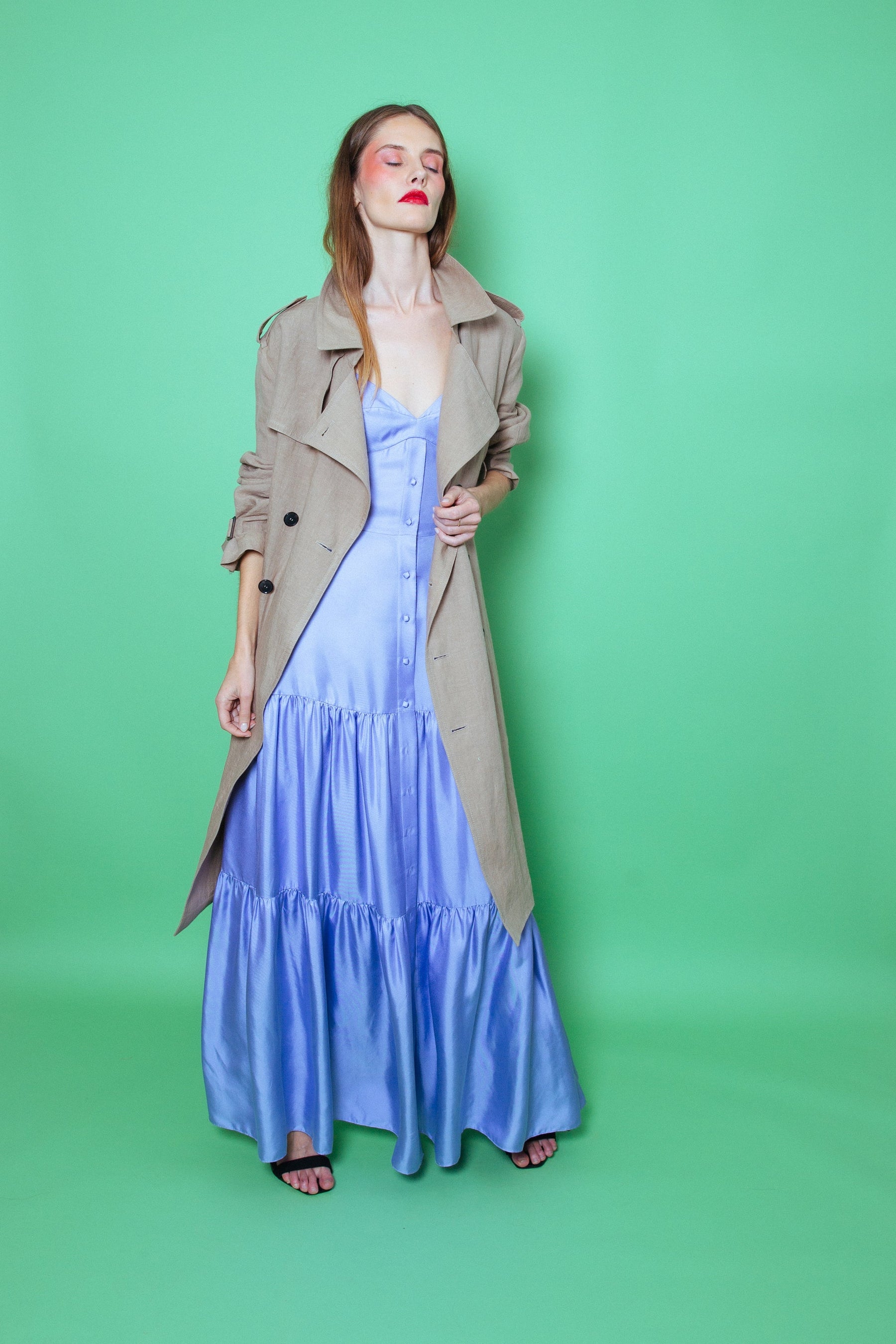 Del Rey Silk Maxi Dress Lilac