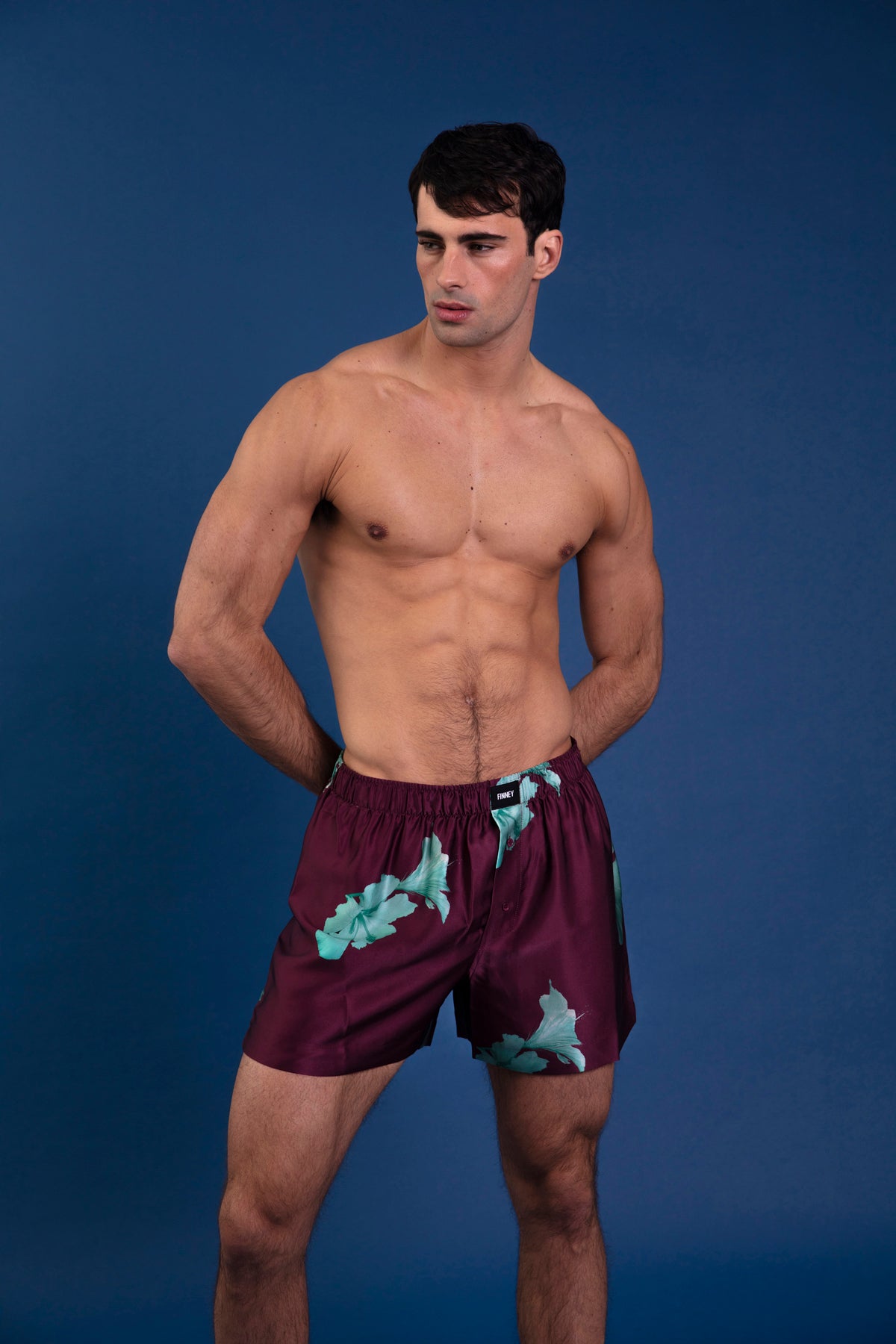 Le Weekend Silk Boxer Purple Hawaii 