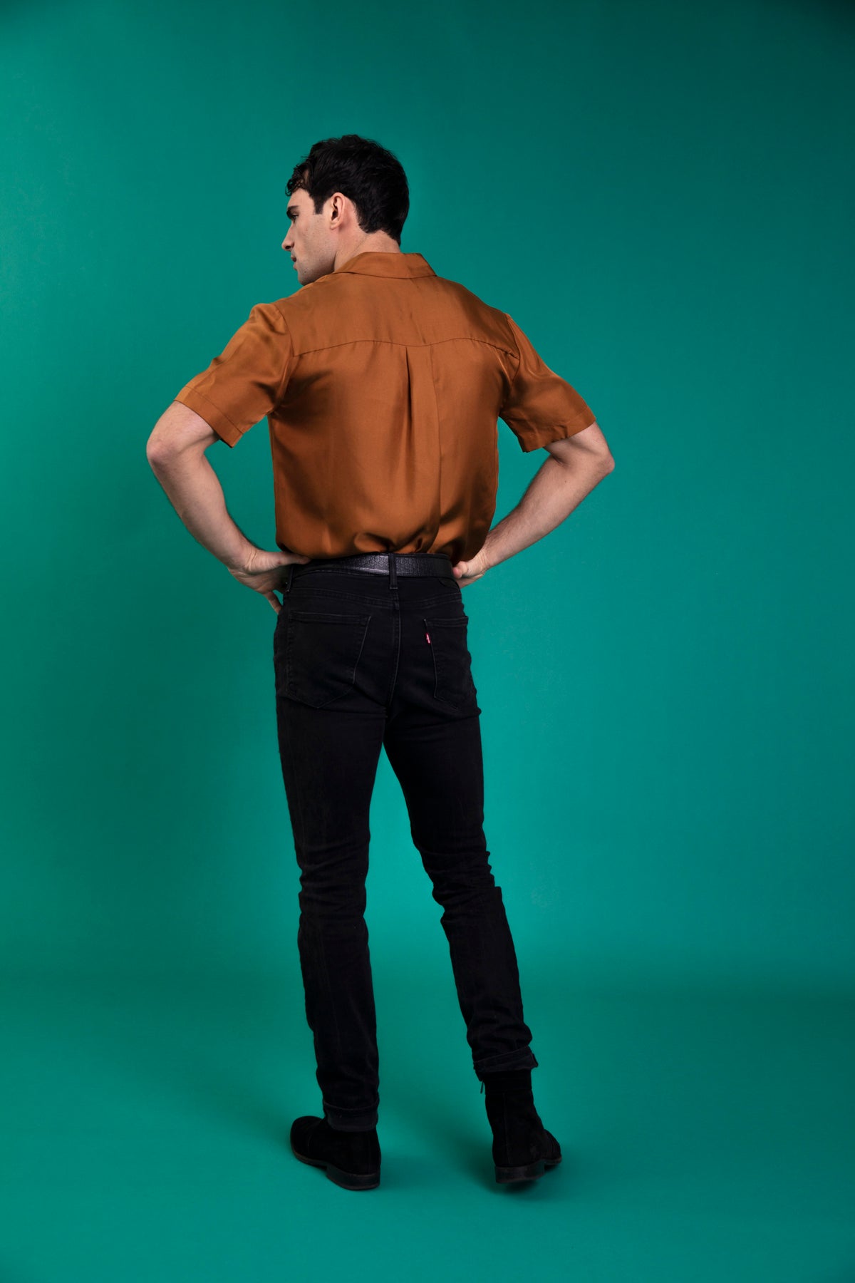 Boyfriend Silk Shirt Caramel 