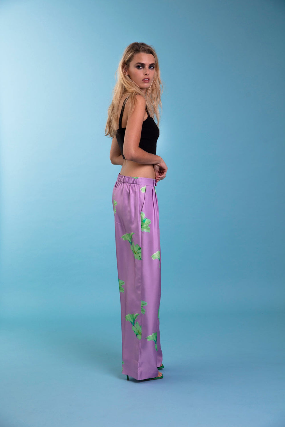 Salinas Silk Trouser Lilac Hawaii 