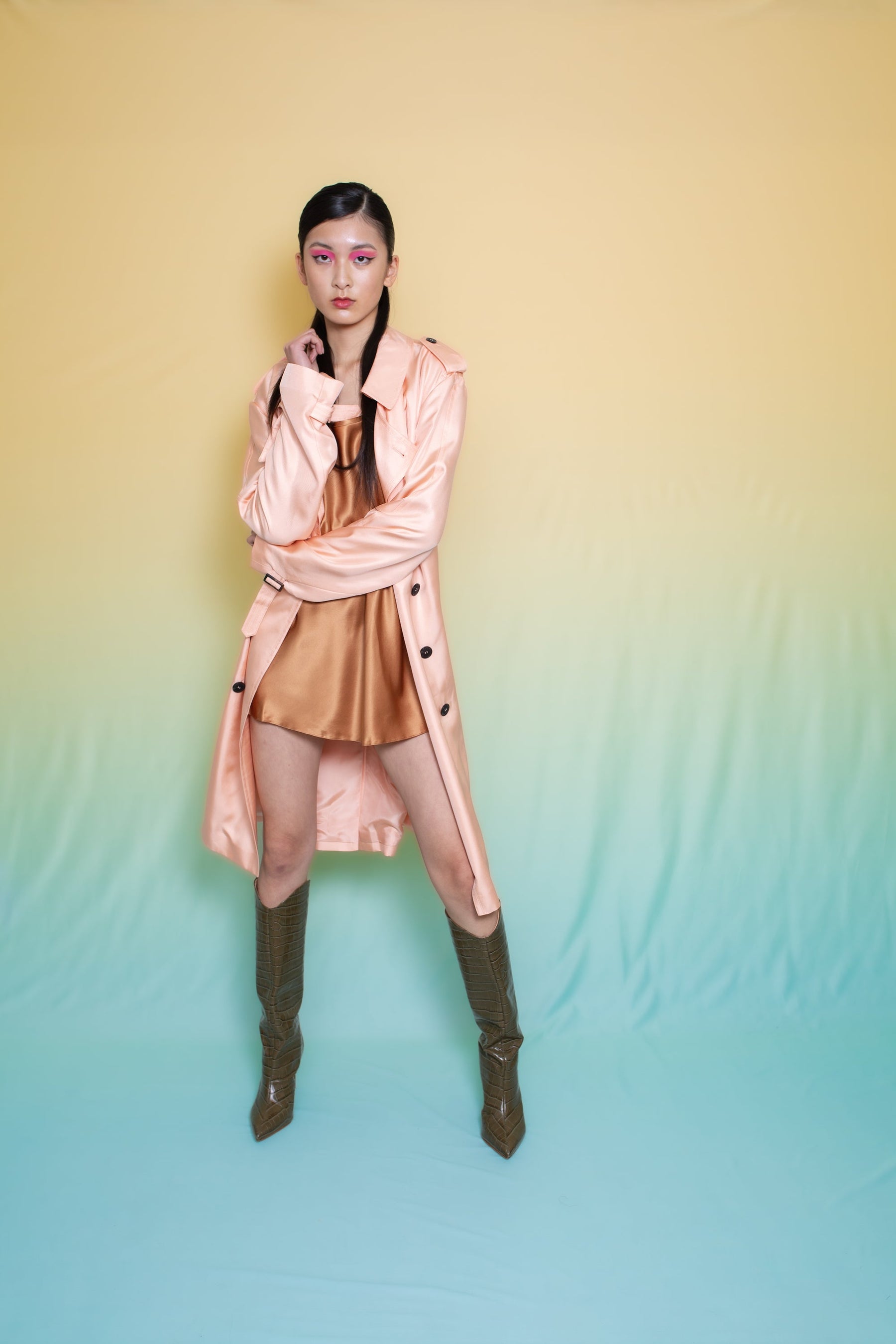 Dylan Oversized Silk Vest Dress Toffee