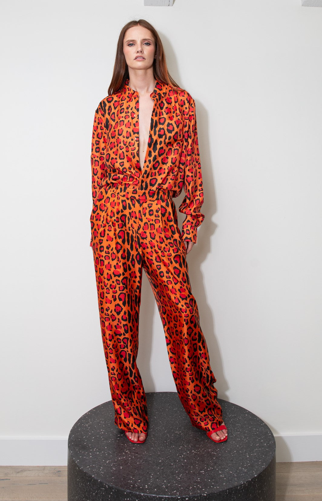 Salinas Silk Trouser Red Jaguar 