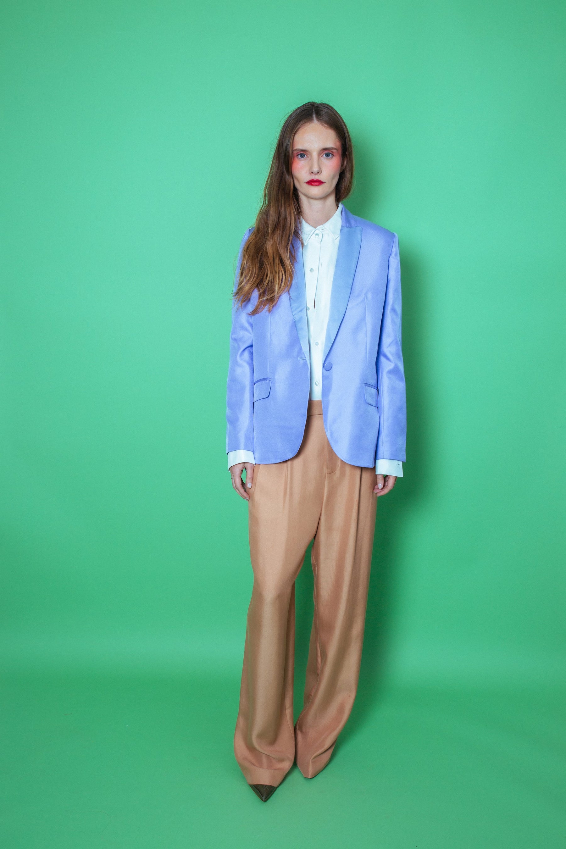 Ruben Long Sleeve Silk Shirt White 