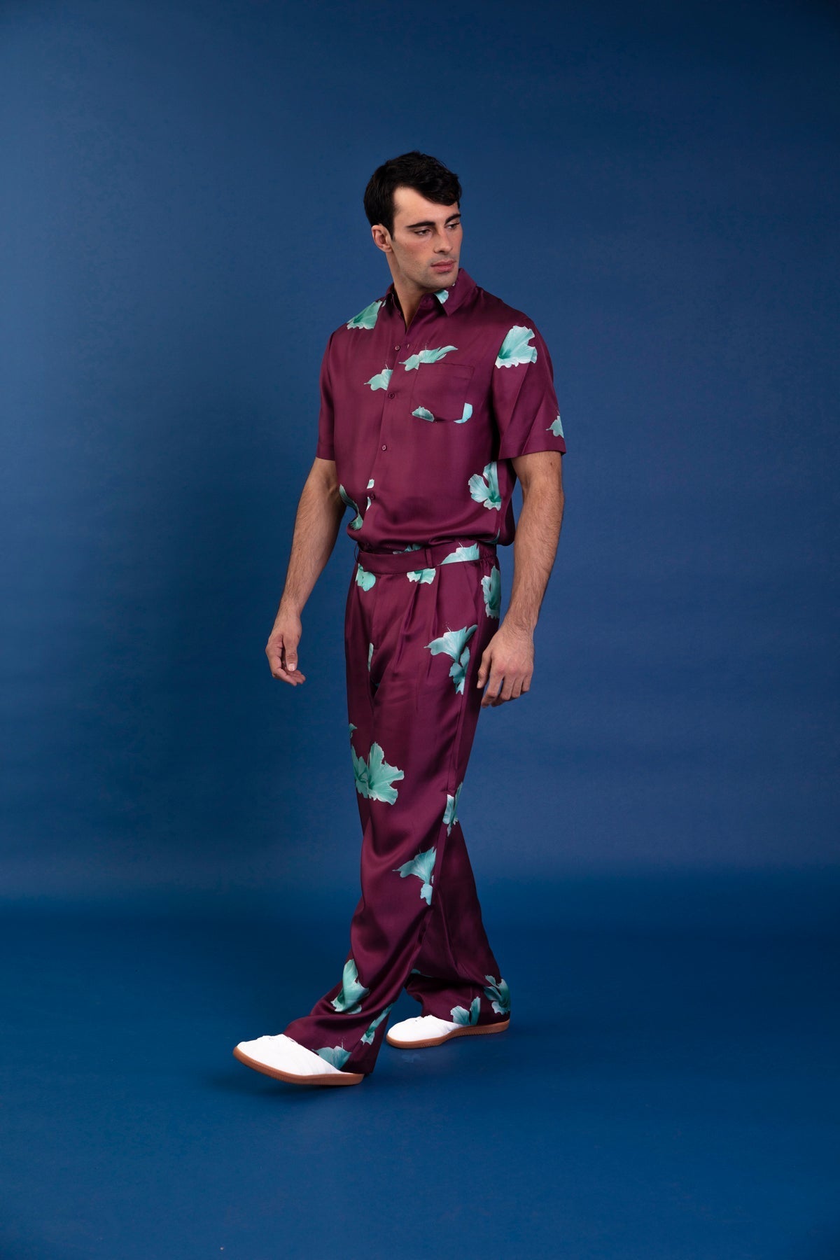 Salinas Silk Trouser Purple Hawaii 