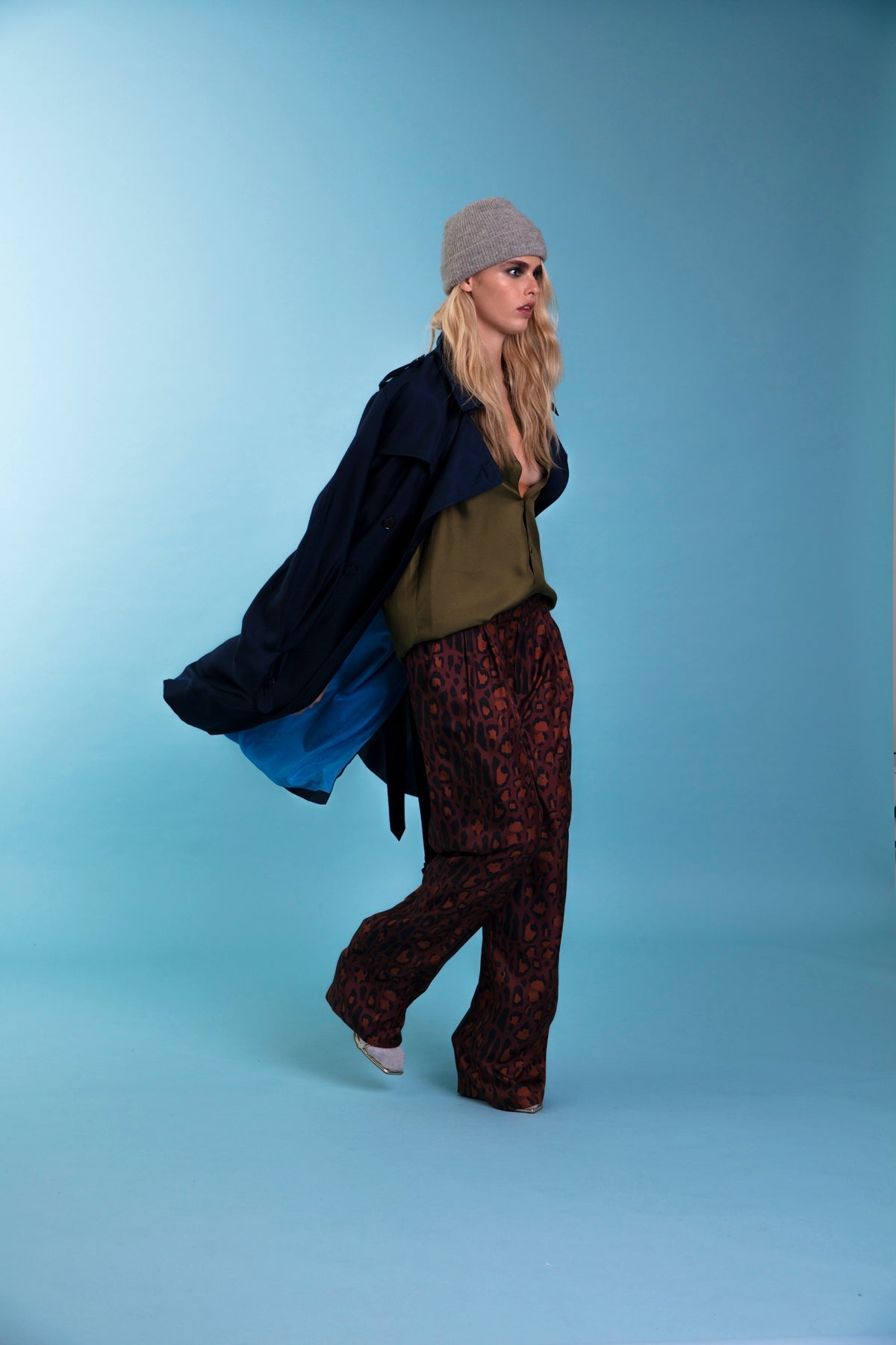 Boyfriend Silk Shirt Khaki 