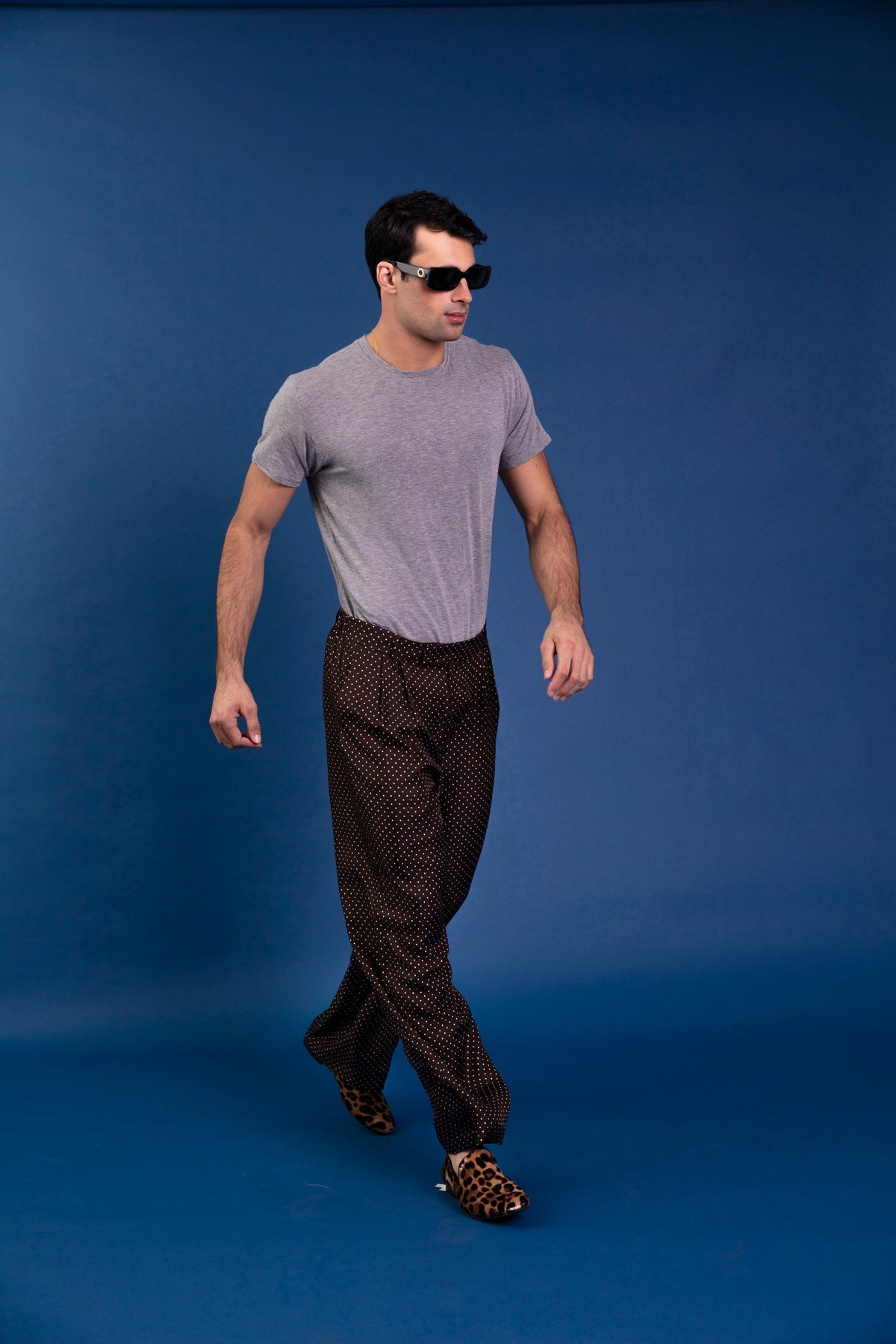 Salinas Silk Trouser Chocolate Dot 