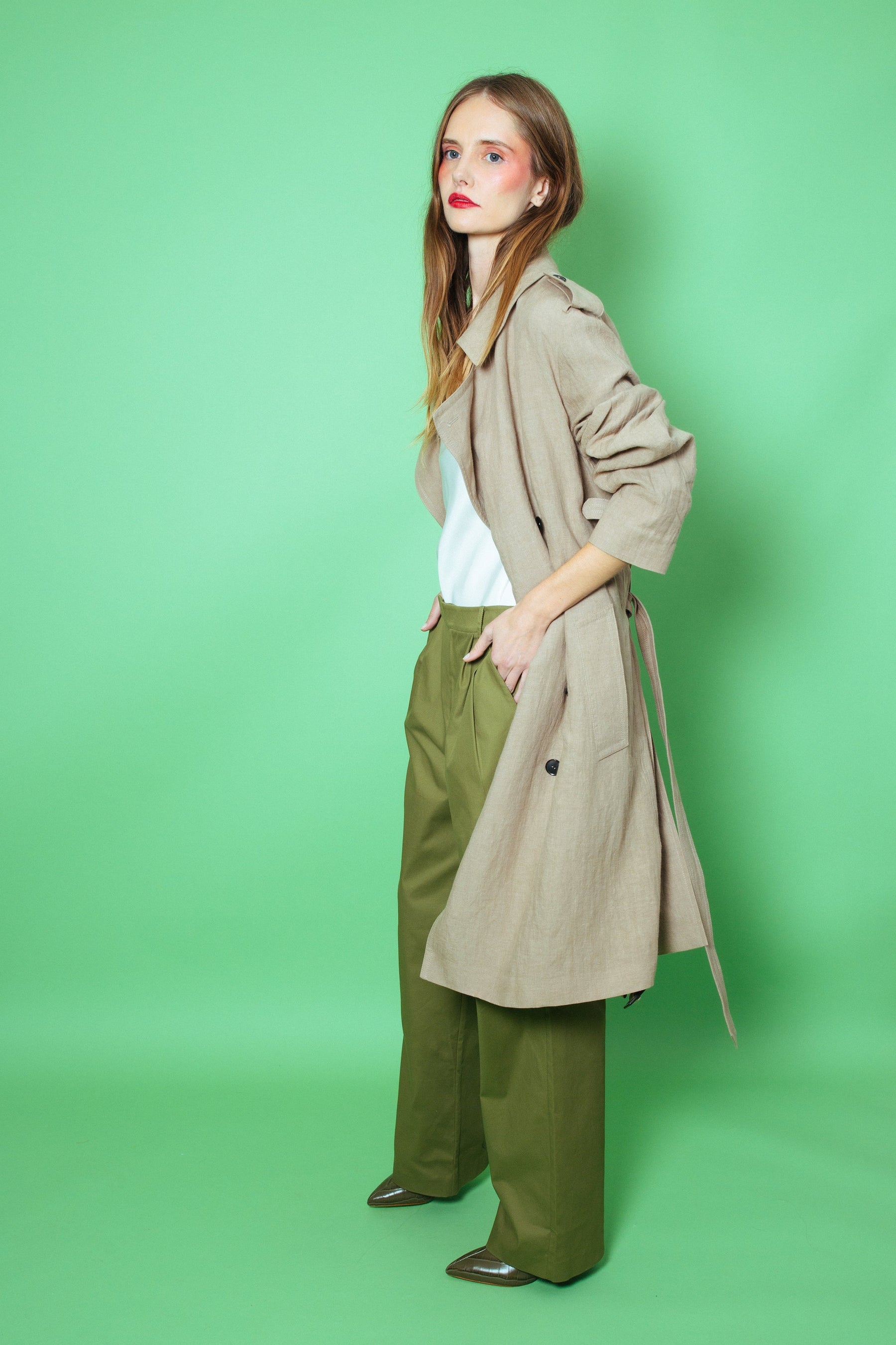 Mako Linen Trench Natural 