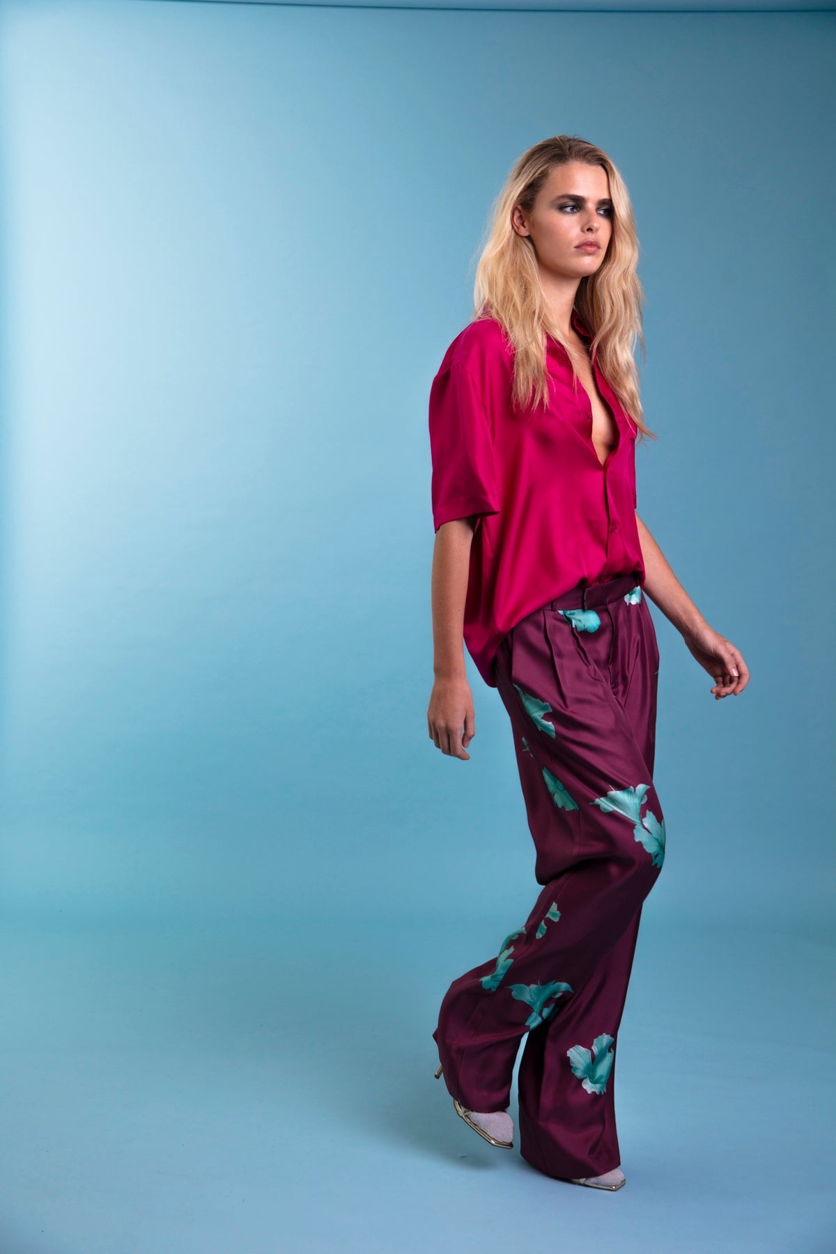 Salinas Silk Trouser Purple Hawaii 