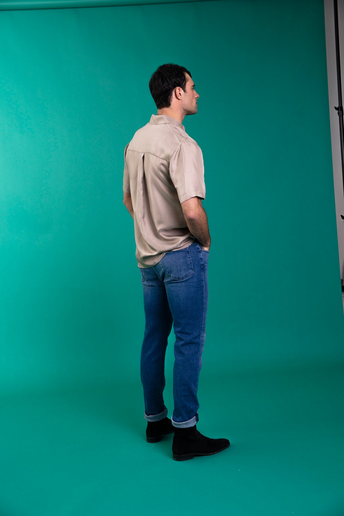 Boyfriend Silk Shirt Bone 