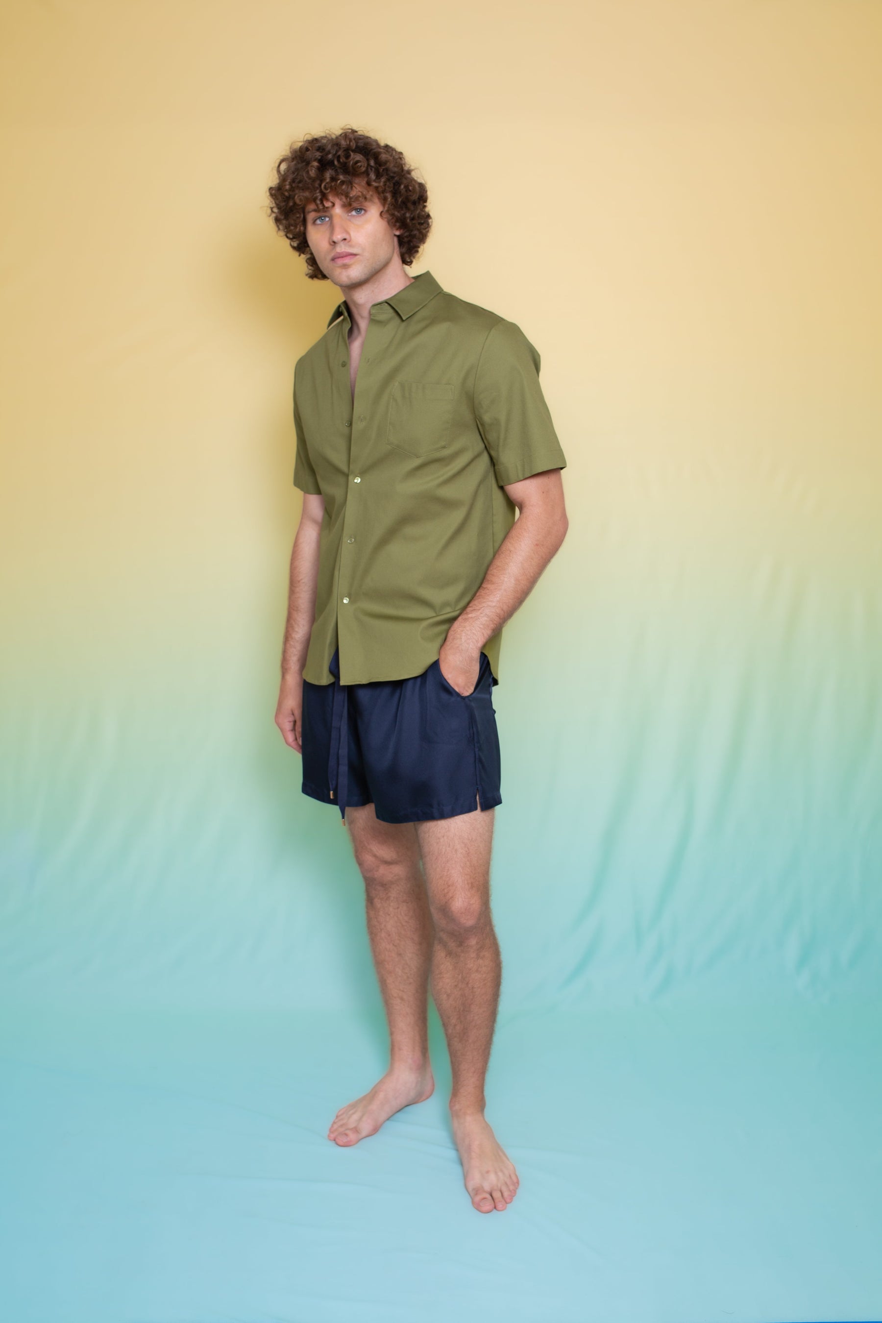 Boyfriend Cotton Shirt Pistachio 