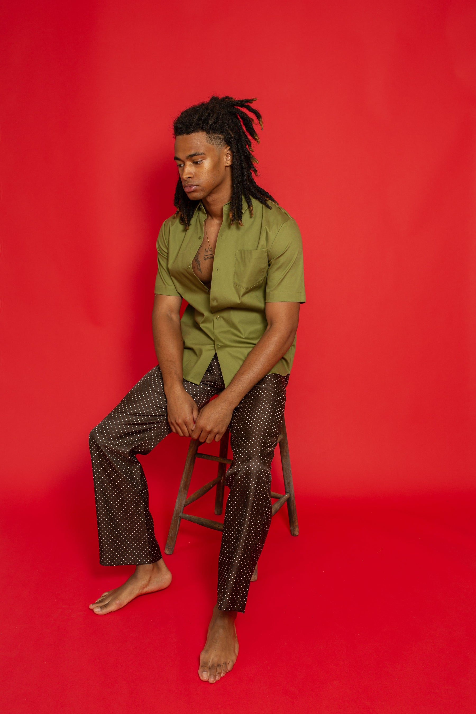 Boyfriend Cotton Shirt Pistachio 