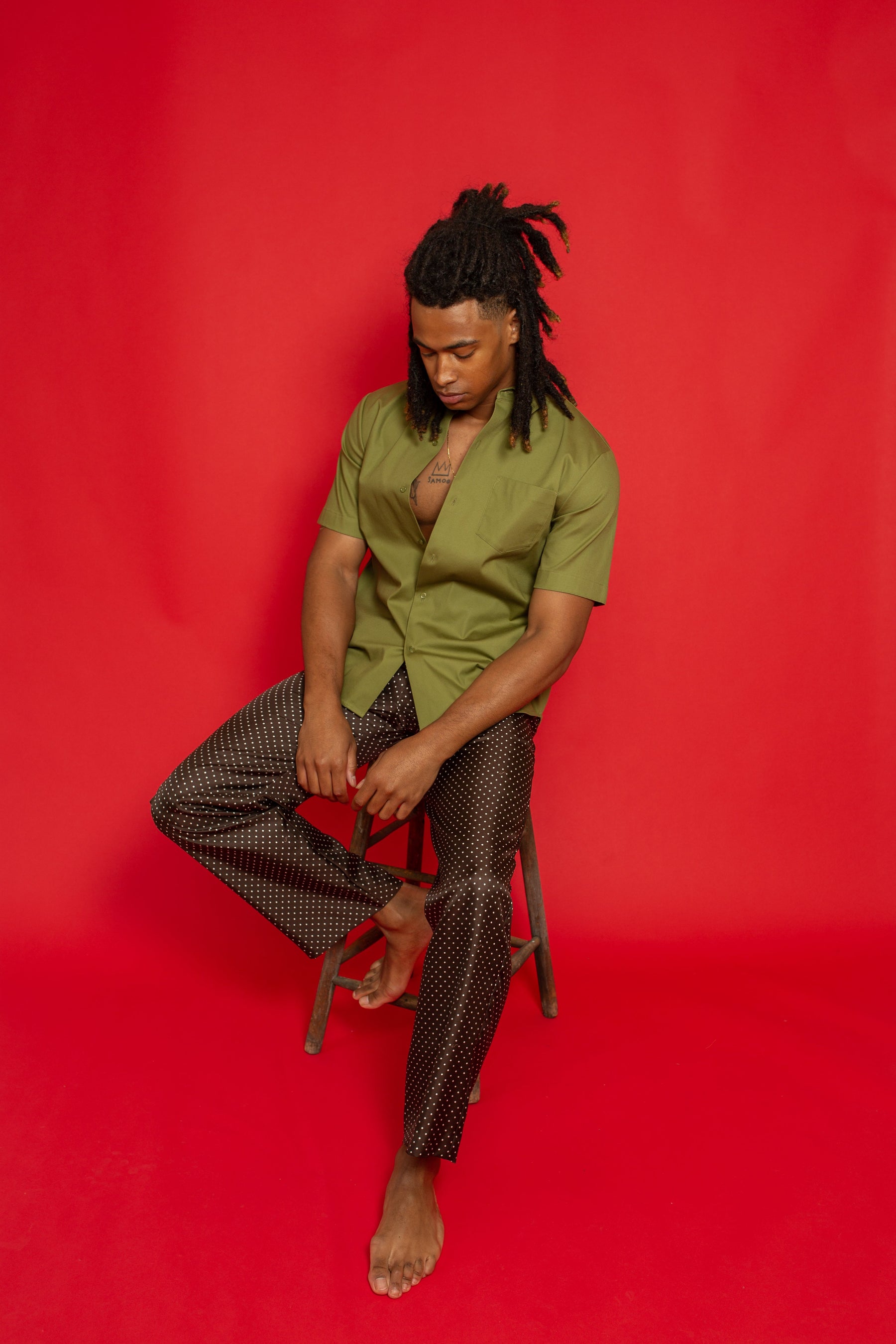 Boyfriend Cotton Shirt Pistachio 