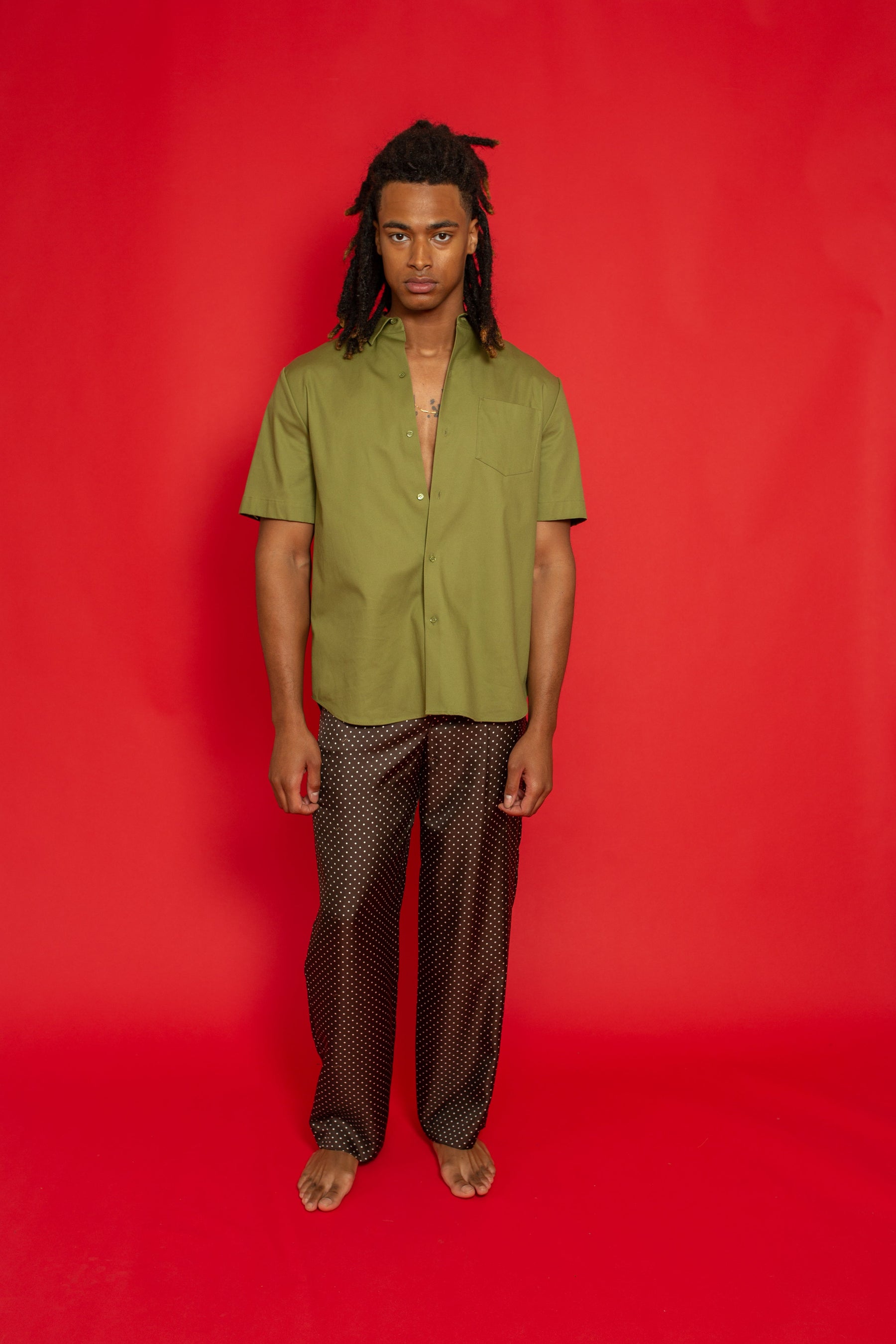 Boyfriend Cotton Shirt Pistachio 