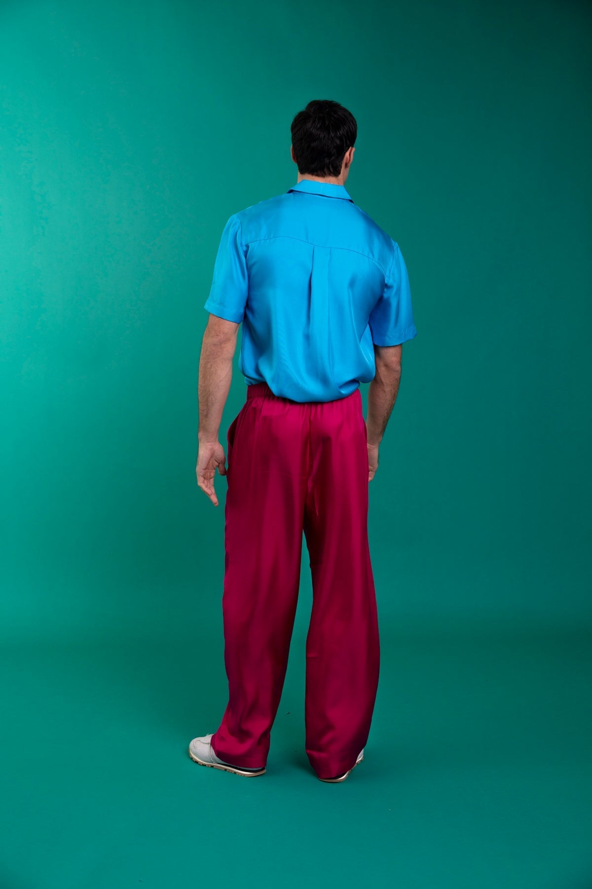 Boyfriend Silk Shirt Blue 