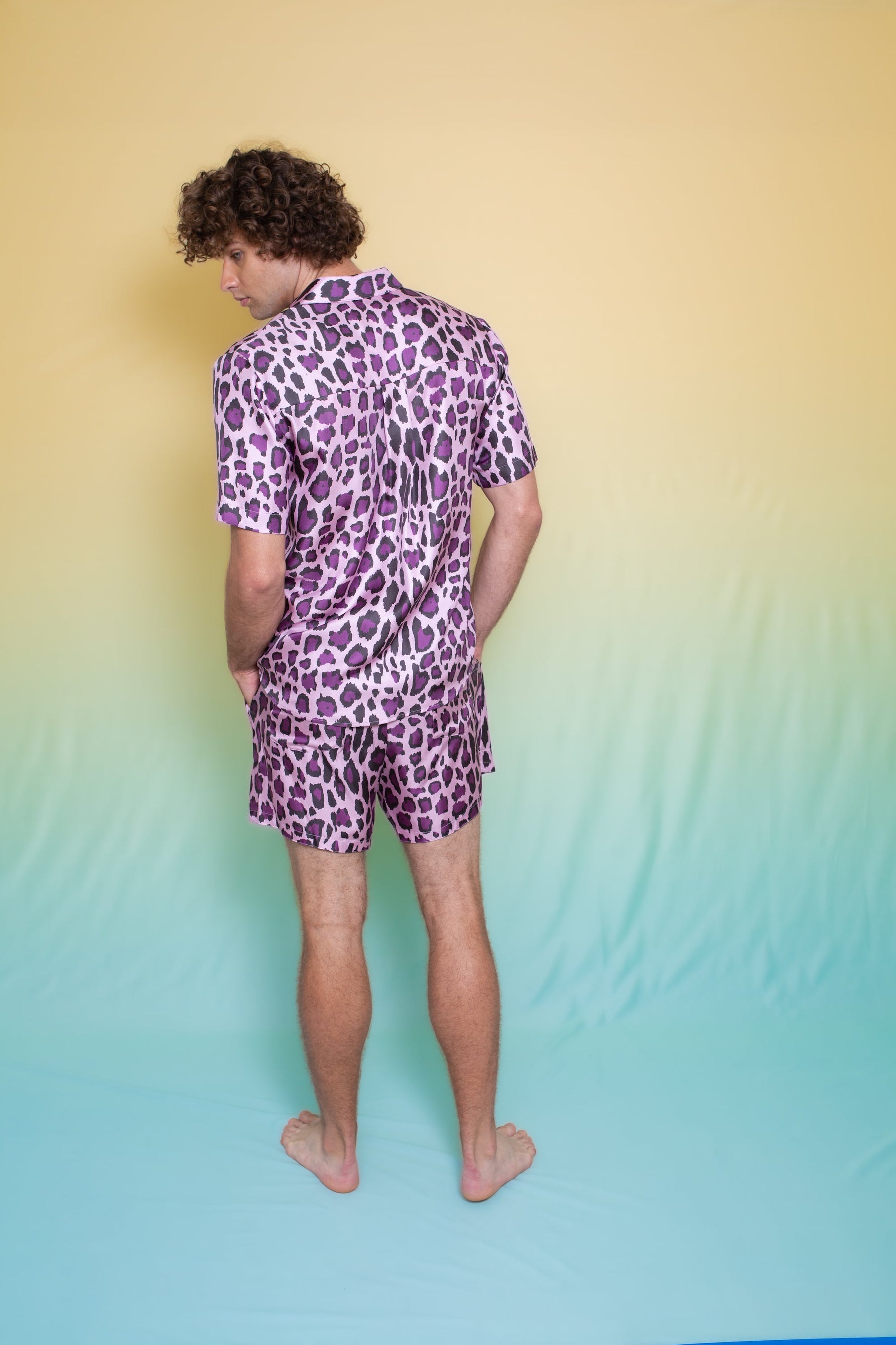 Boyfriend Silk Shirt Violet Jaguar 