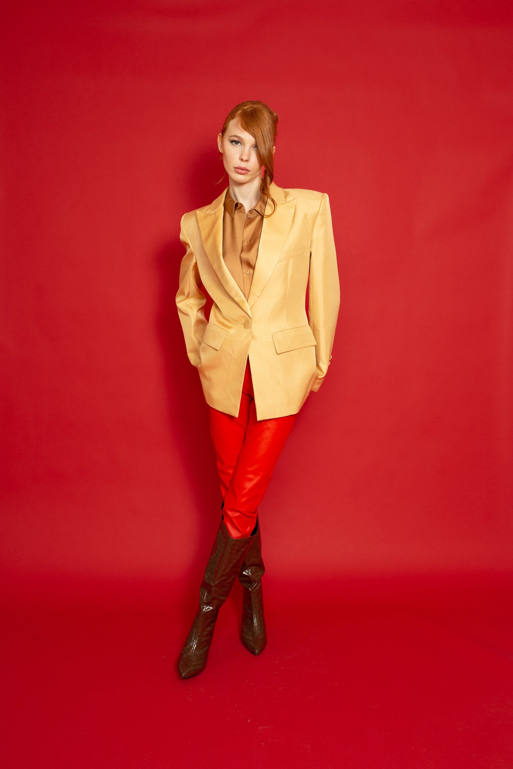 Boyfriend Silk Shirt Toffee 