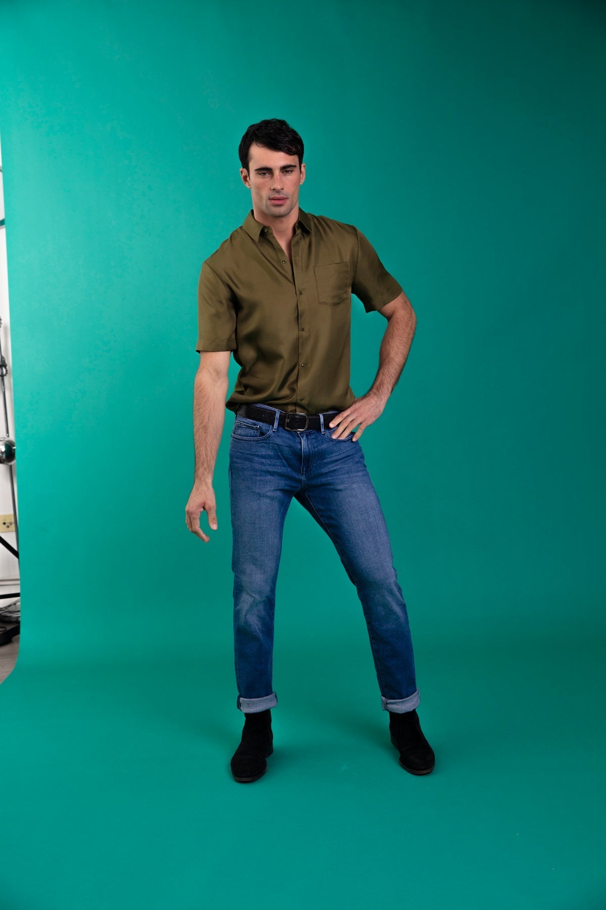 Boyfriend Silk Shirt Khaki 