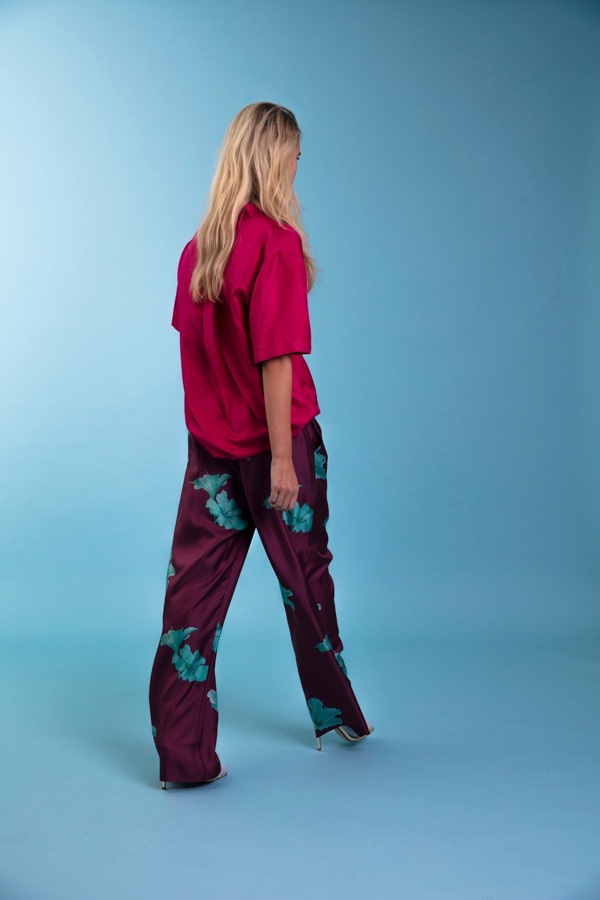 Salinas Silk Trouser Purple Hawaii 