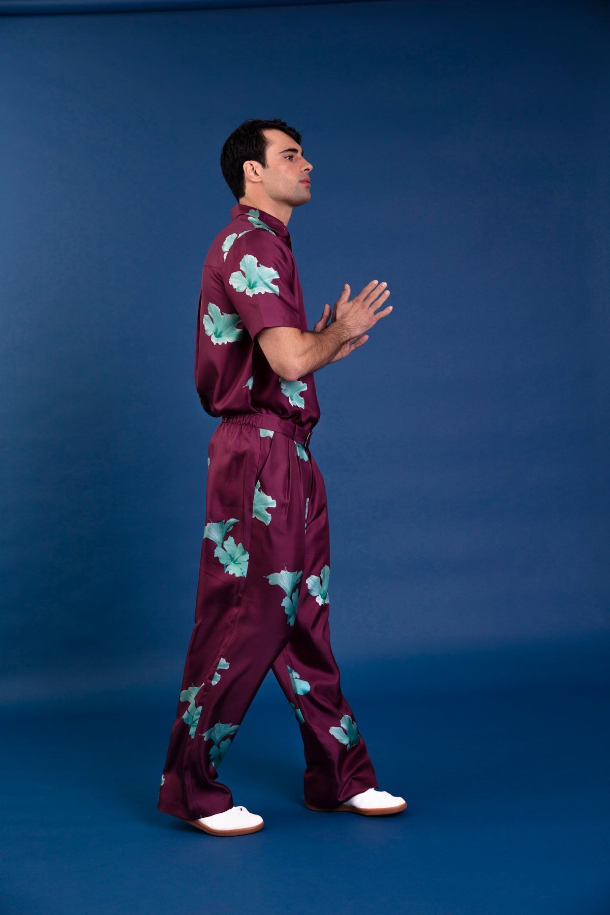 Boyfriend Silk Shirt Purple Hawaii 