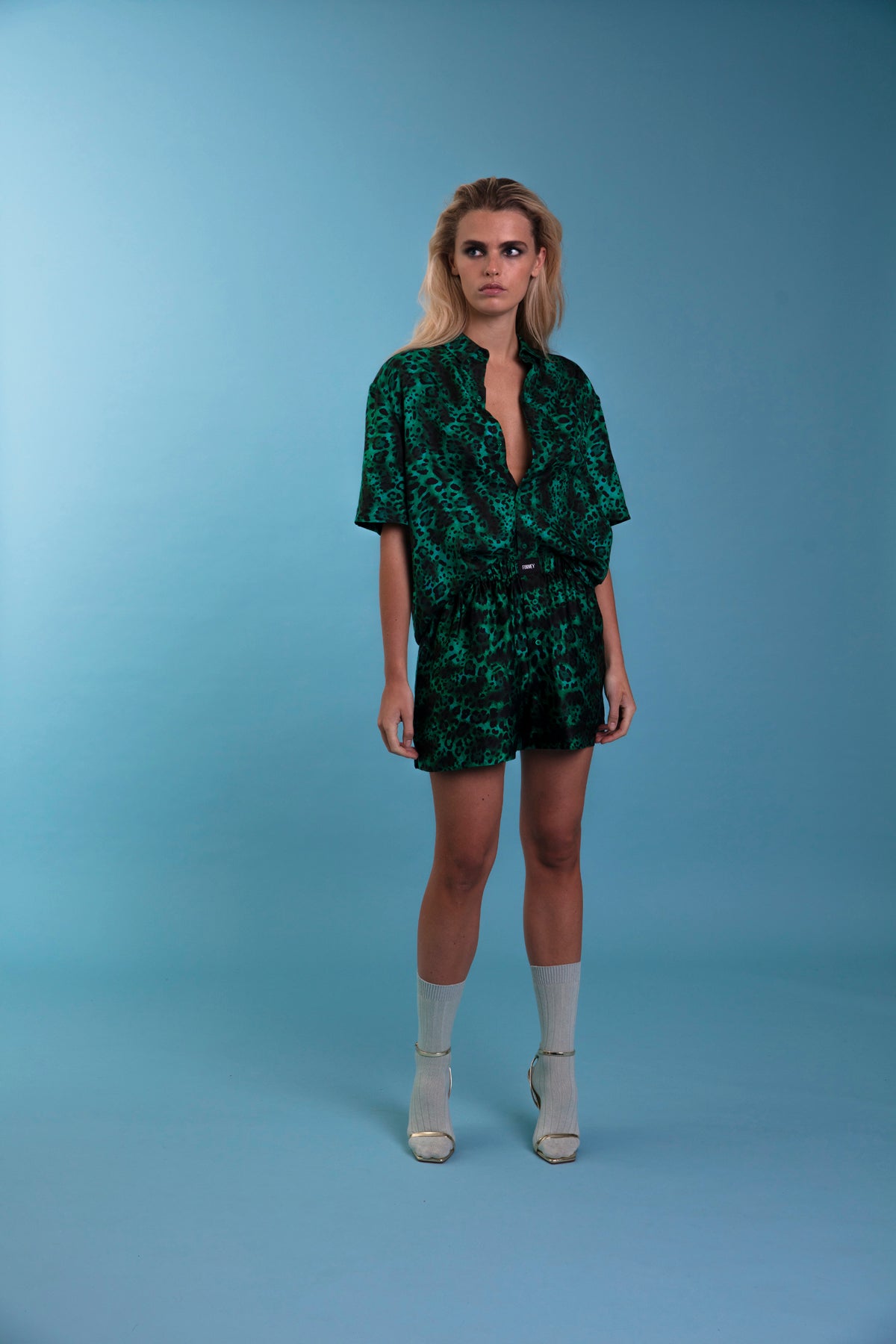 Le Weekend Silk Boxer Emerald Jaguar 