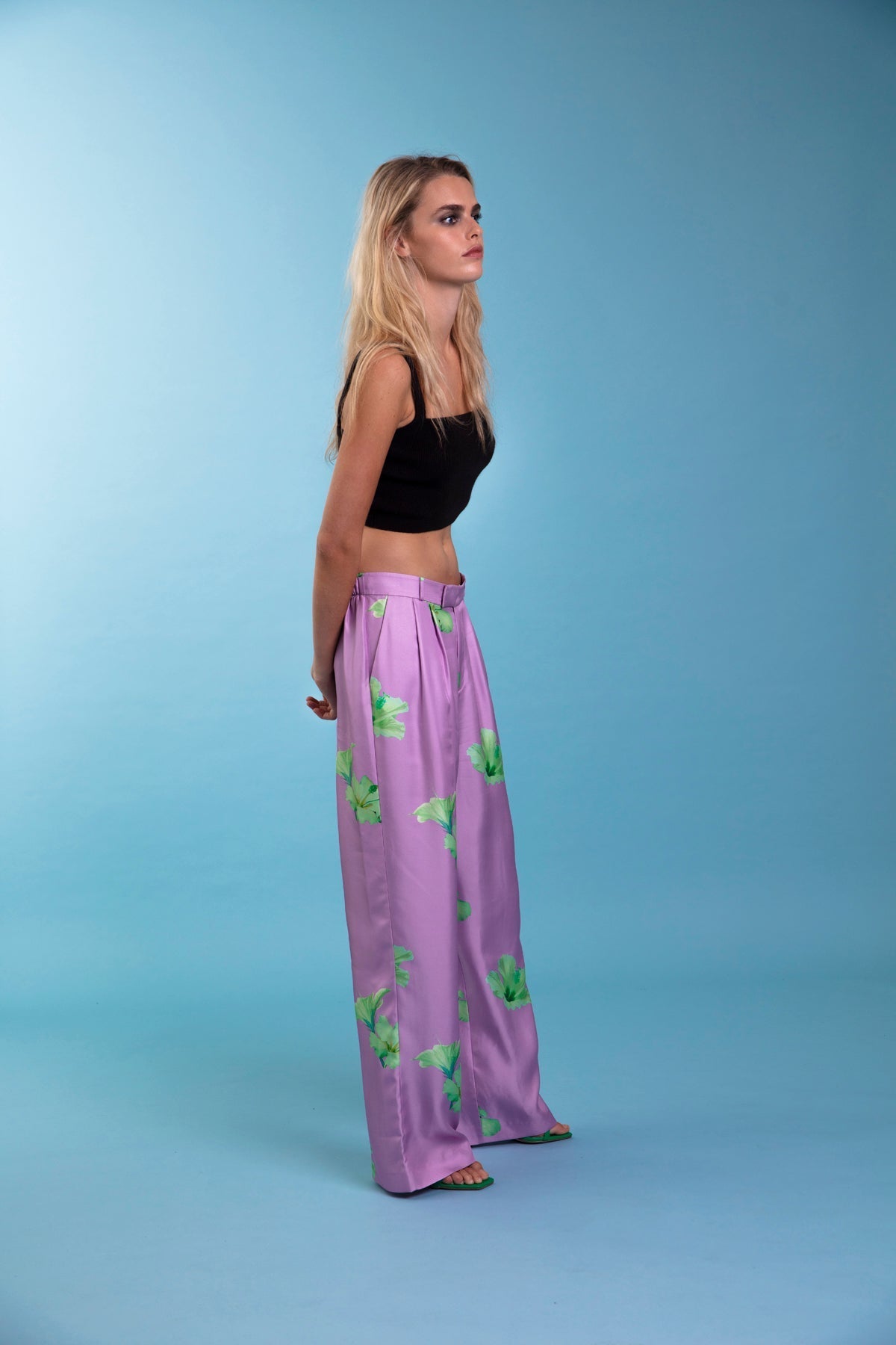 Salinas Silk Trouser Lilac Hawaii 
