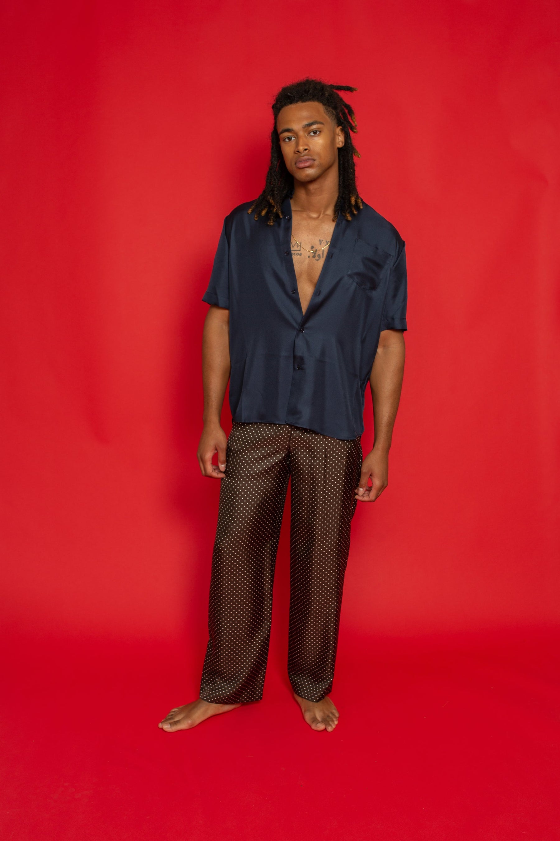 Boyfriend Silk Shirt Ink 