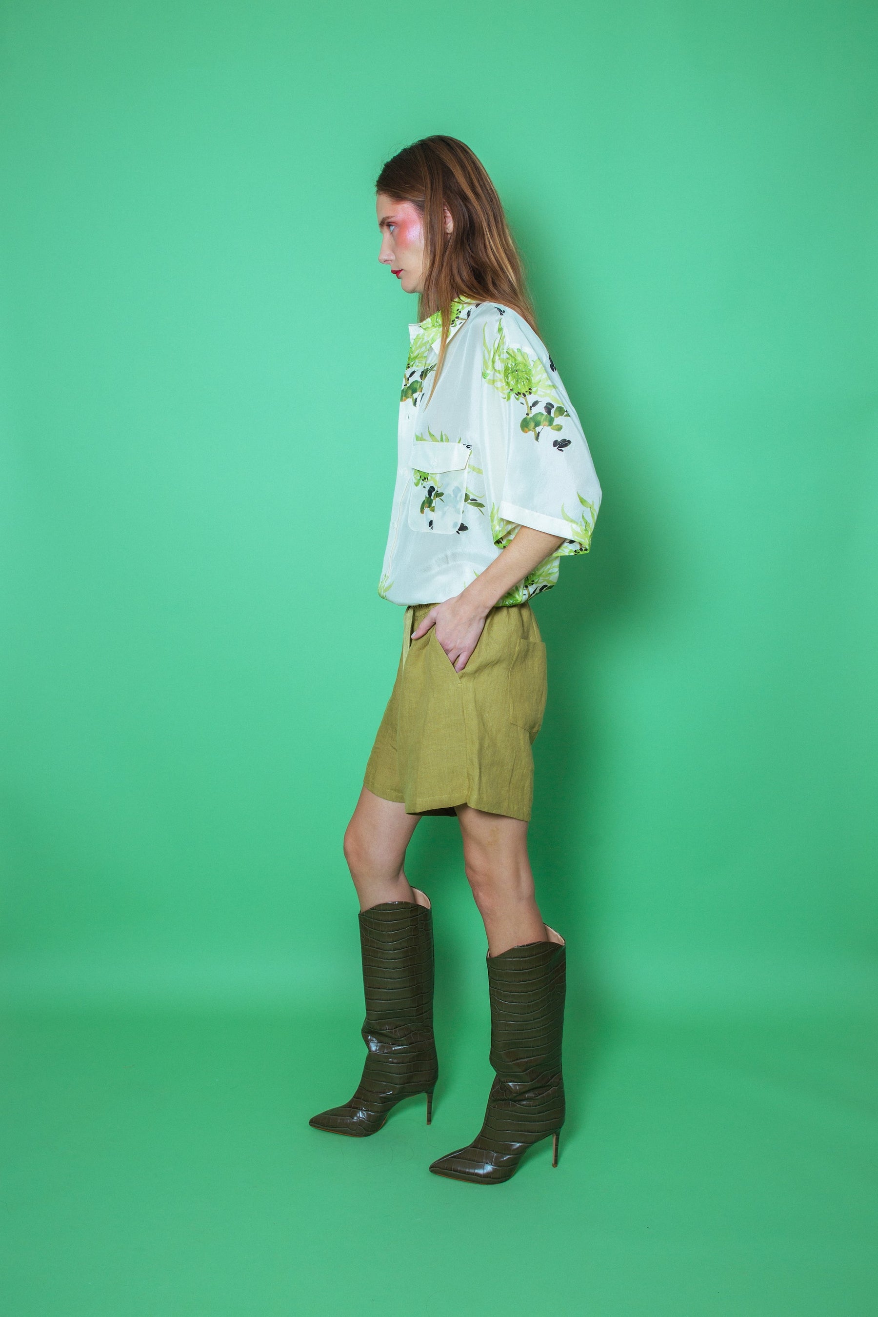 Paolo Linen Short Khaki 