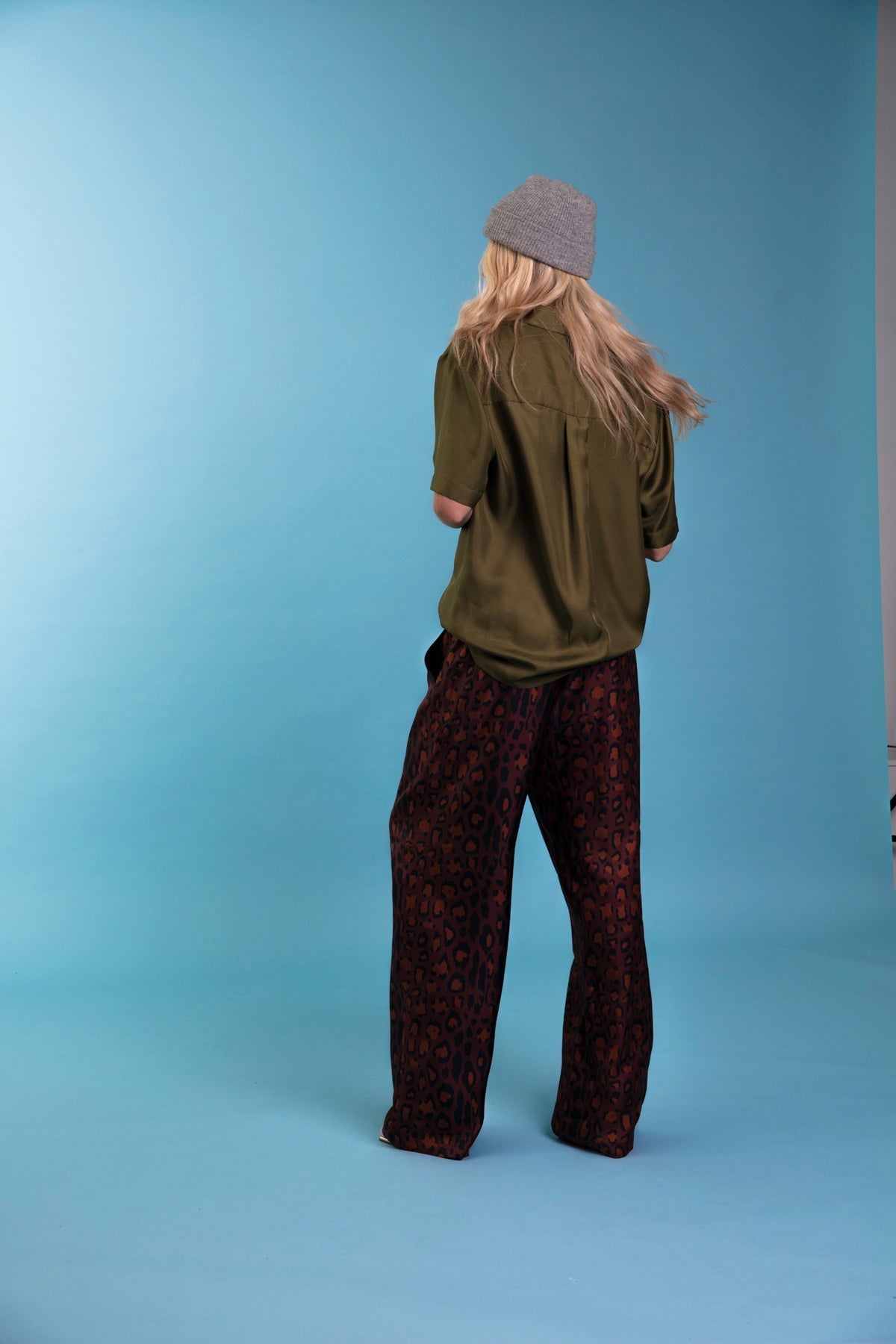 Boyfriend Silk Shirt Khaki 