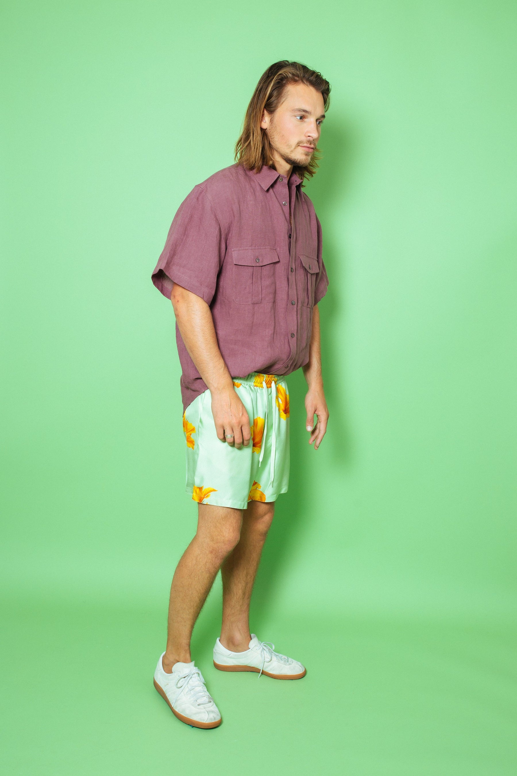 Paolo Silk Short Pistachio Hawaii 