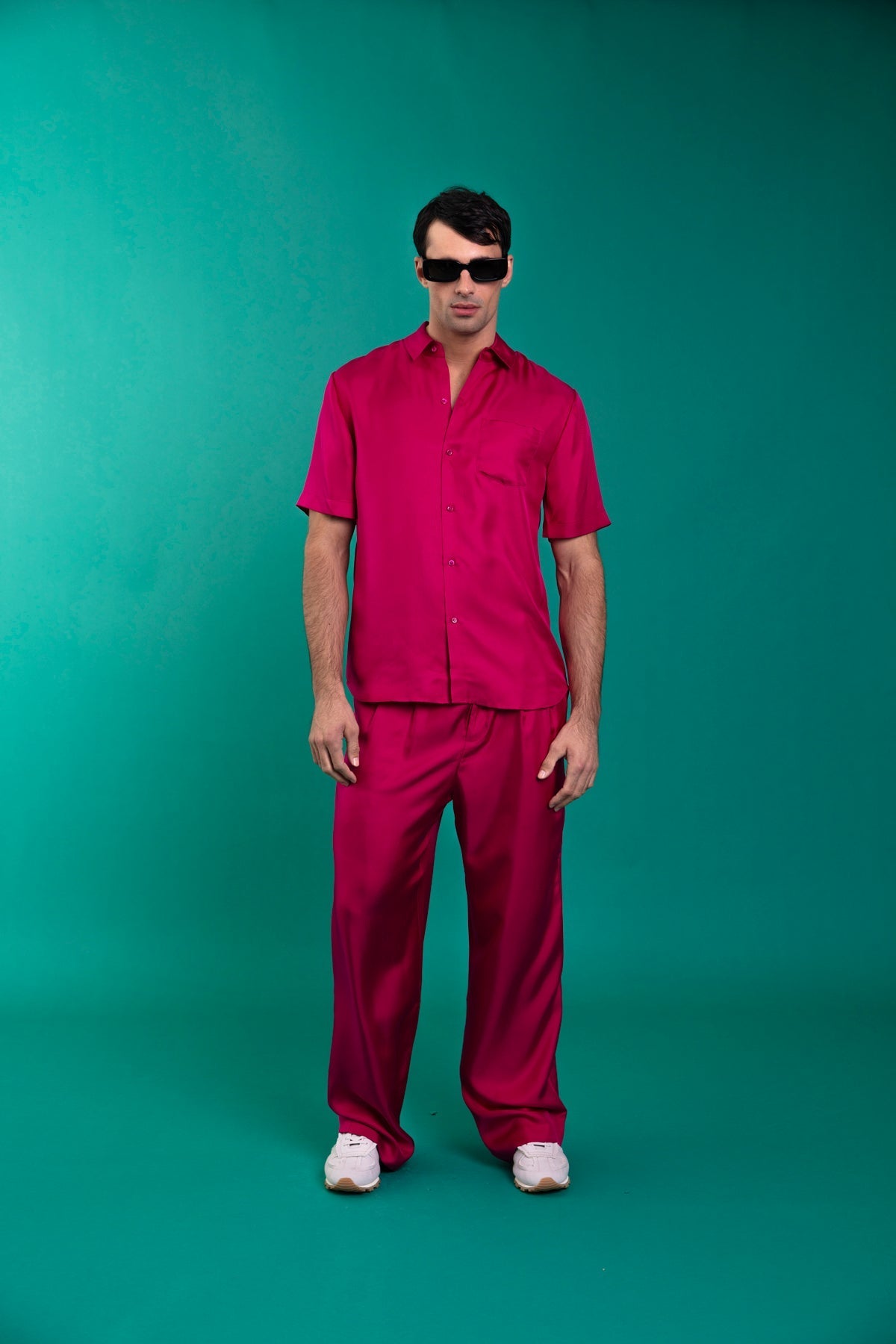 Boyfriend Silk Shirt Fuscia 