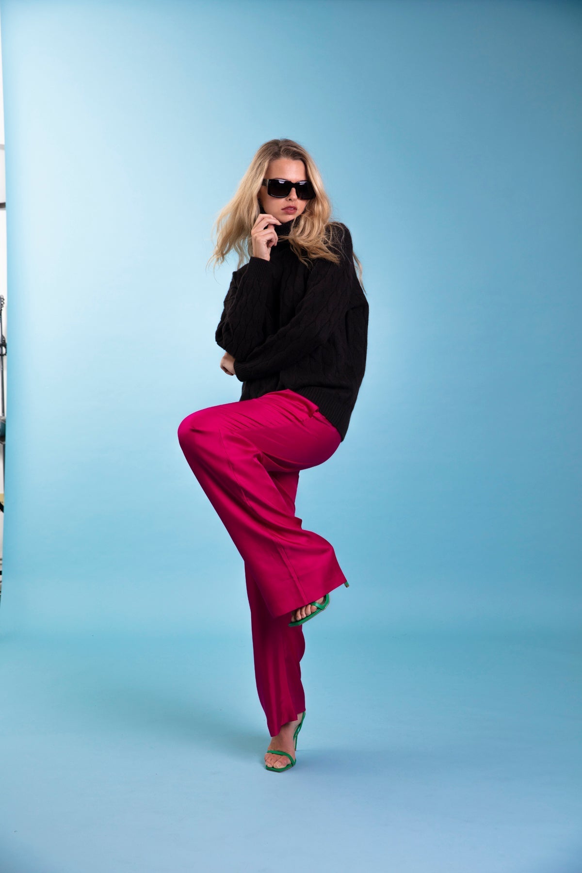 Salinas Silk Trouser Fuscia 