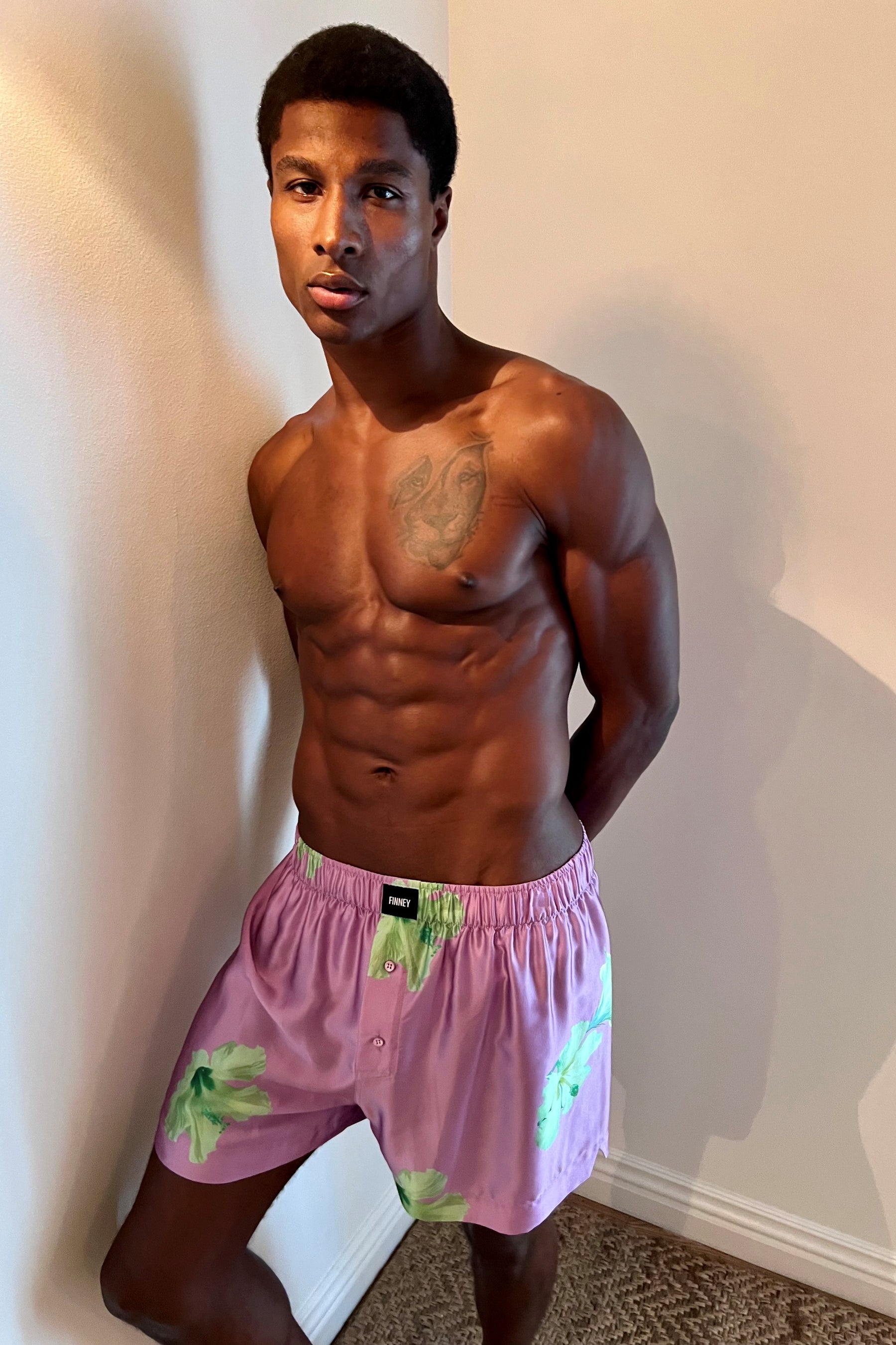 Le Weekend Silk Boxer Lilac Hawaii 