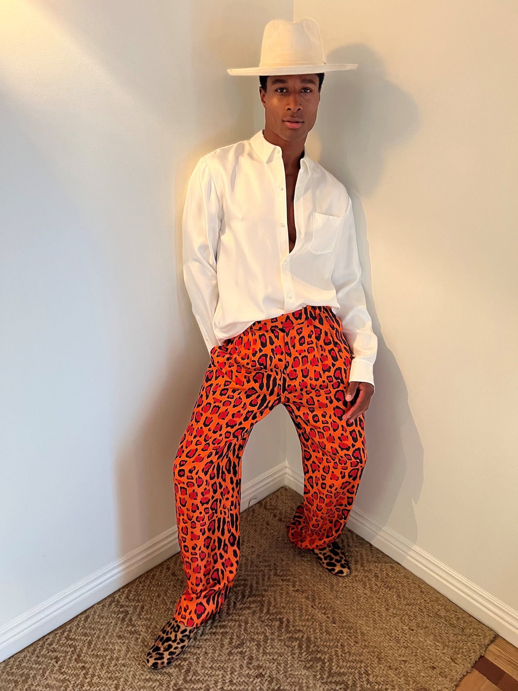 Ruben Long Sleeve Silk Shirt White 