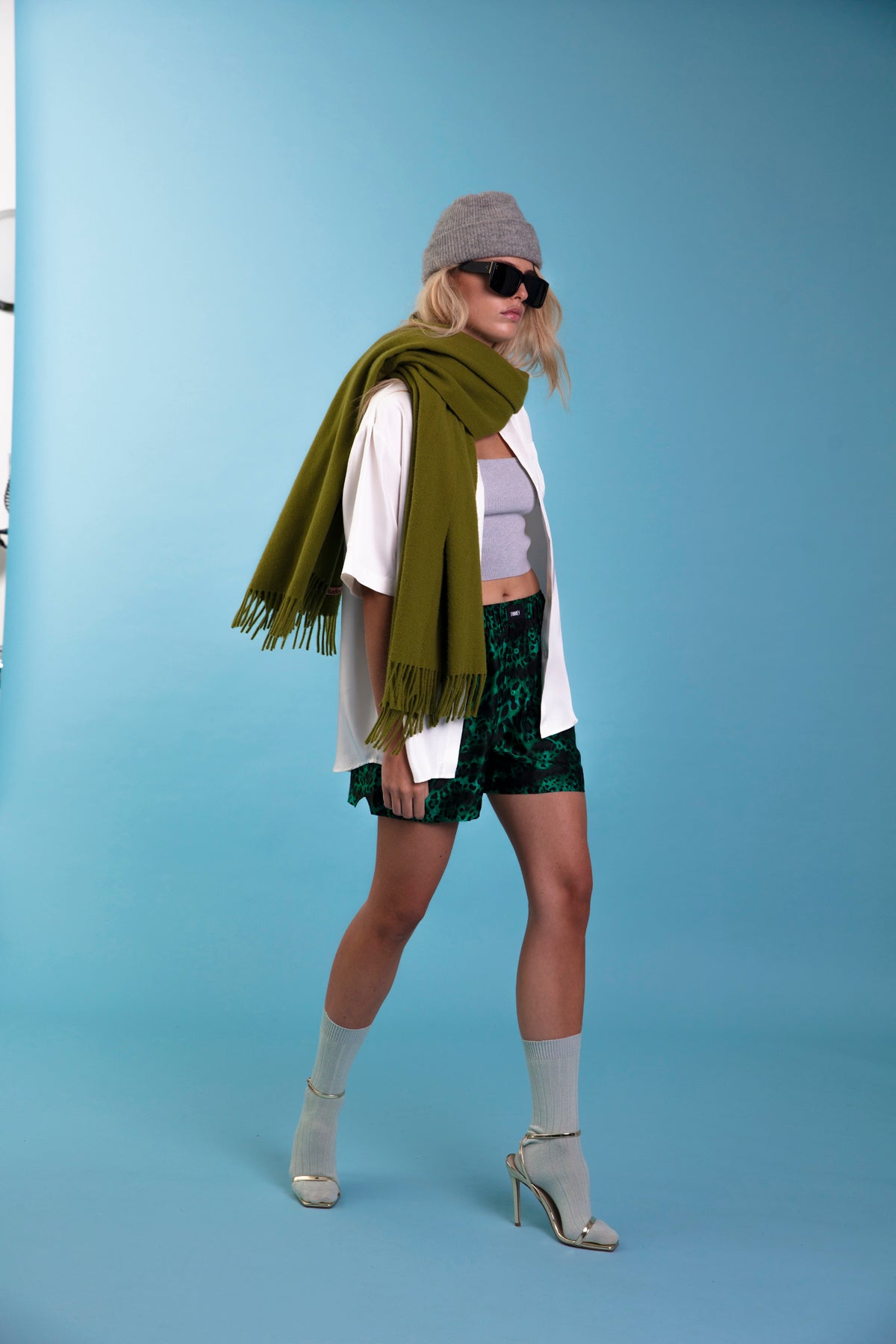 Le Weekend Silk Boxer Emerald Jaguar 