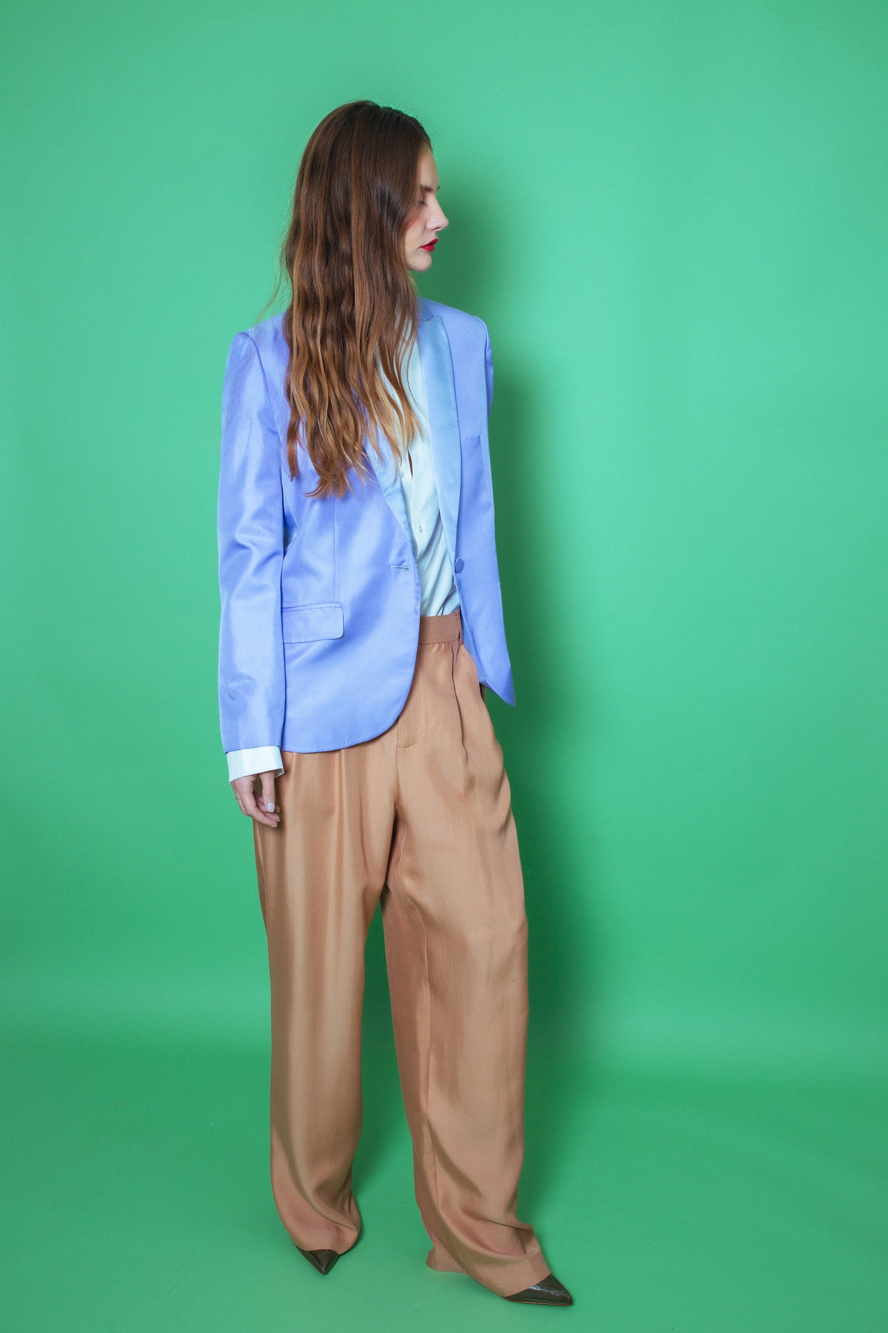 Ruben Long Sleeve Silk Shirt White 