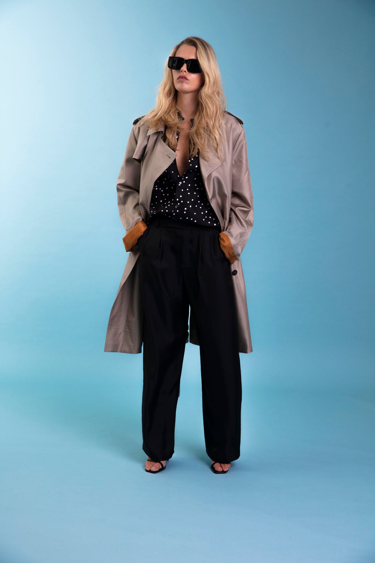 Boyfriend Silk Shirt Black Dalmatian 