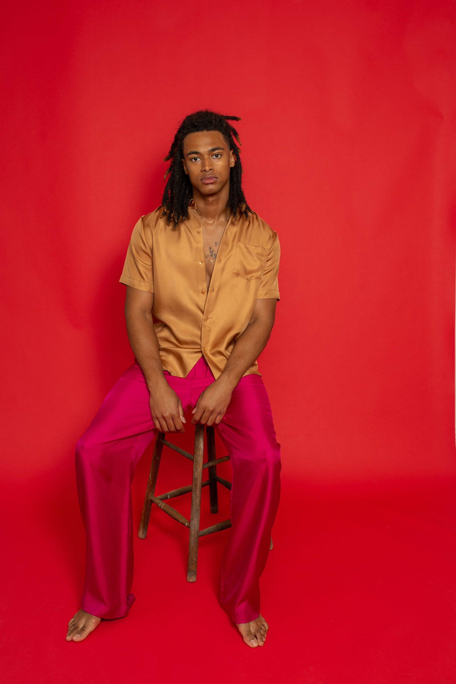 Boyfriend Silk Shirt Toffee 