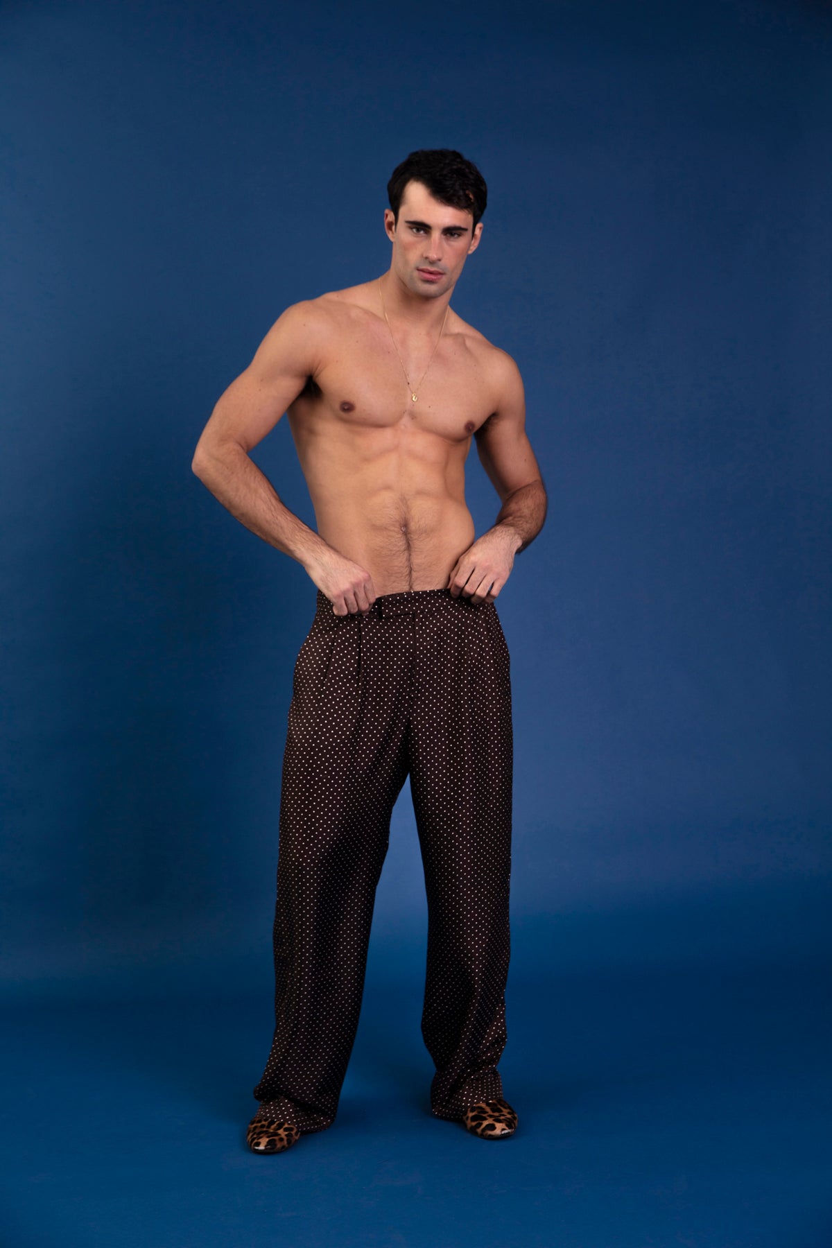 Salinas Silk Trouser Chocolate Dot 