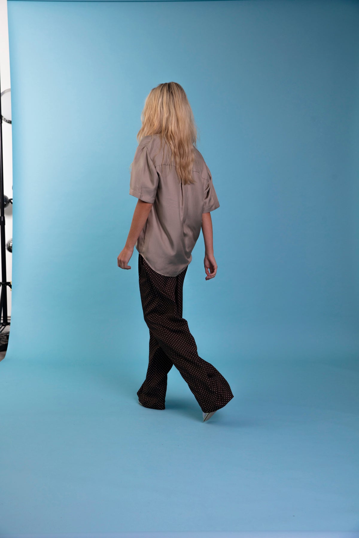 Salinas Silk Trouser Chocolate Dot 