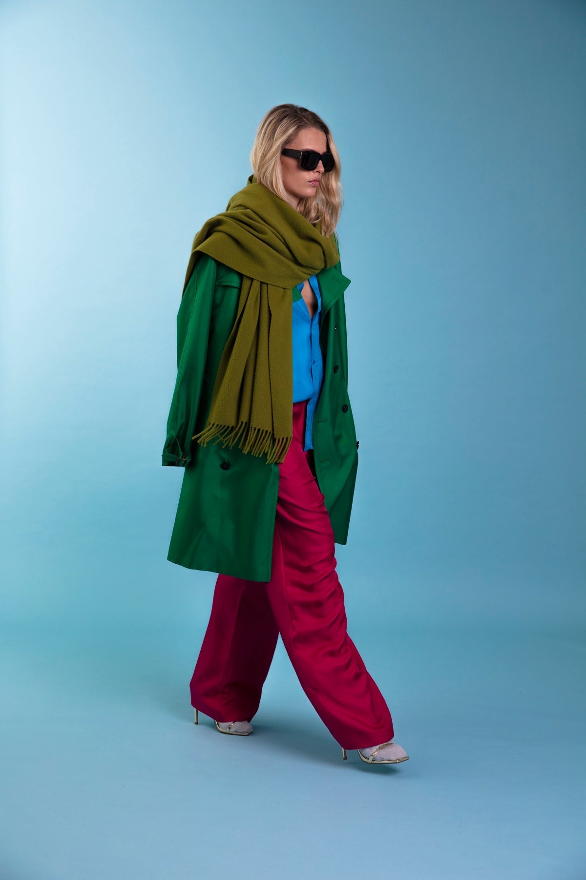 Mako Silk Trench Emerald 