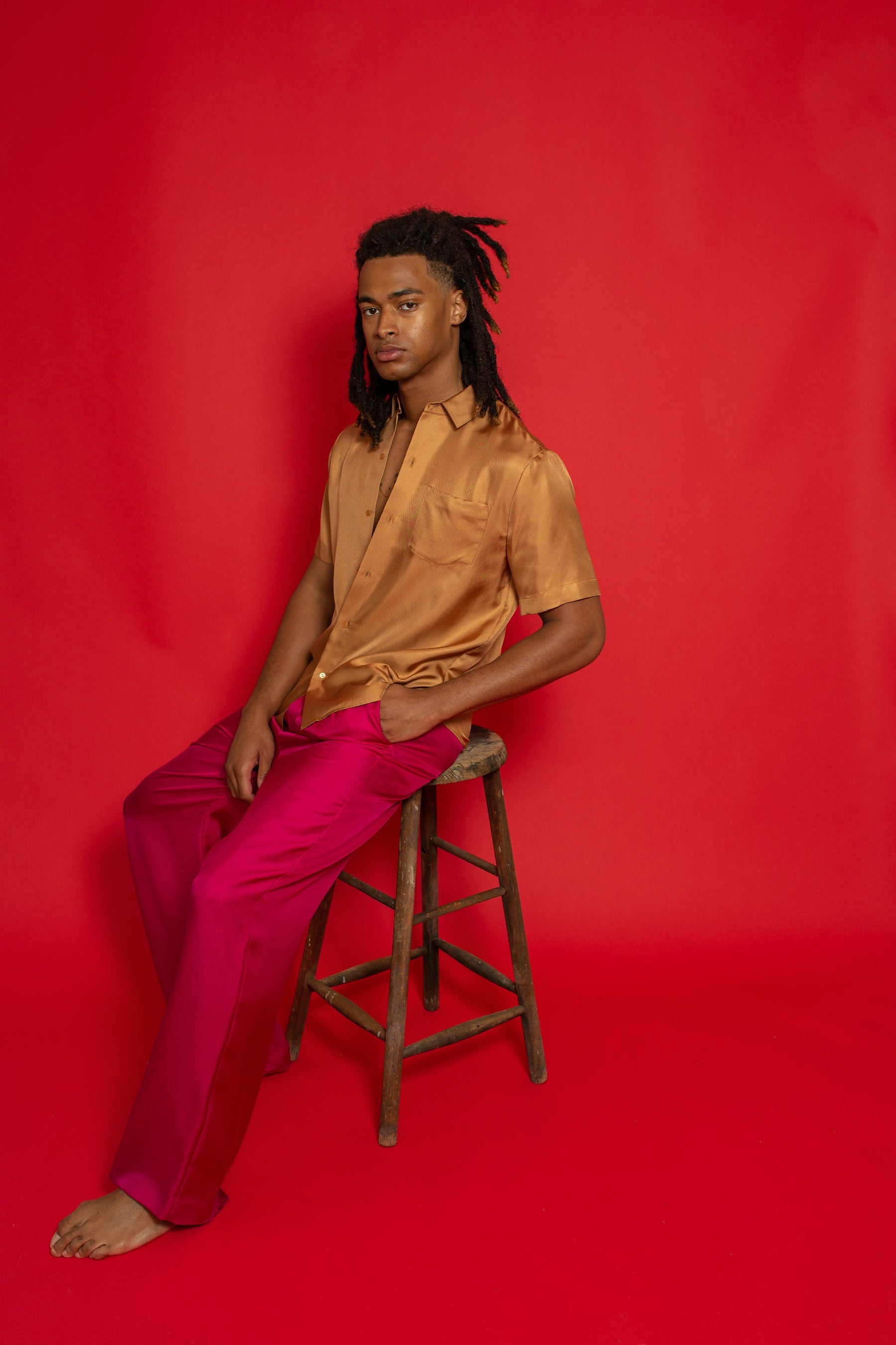 Boyfriend Silk Shirt Toffee 