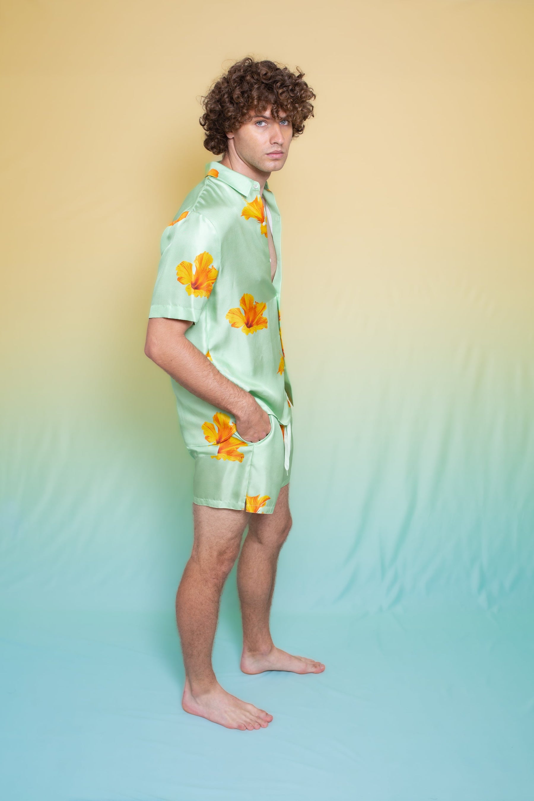 Paolo Silk Short Pistachio Hawaii 