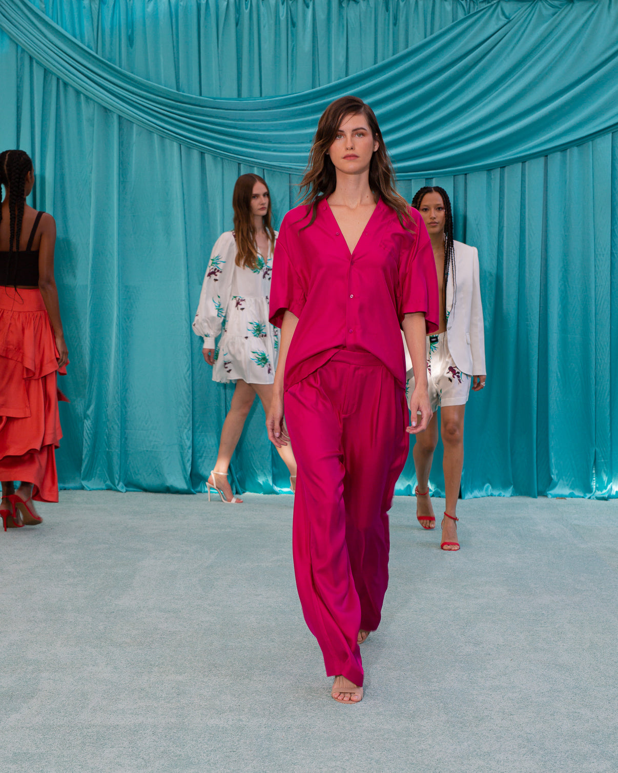 Salinas Silk Trouser Fuscia 