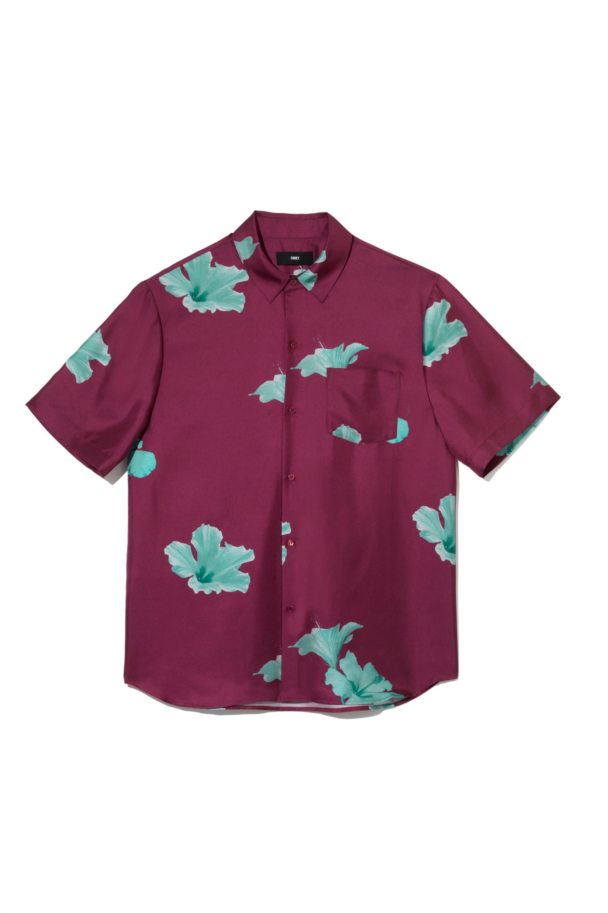 Boyfriend Silk Shirt Purple Hawaii Man
