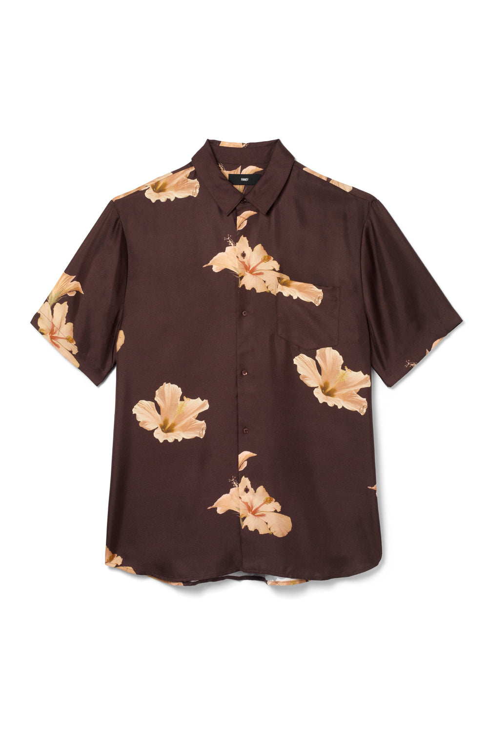 Boyfriend Silk Shirt Chocolate Modern Hawaiian Woman · FINNEY - A