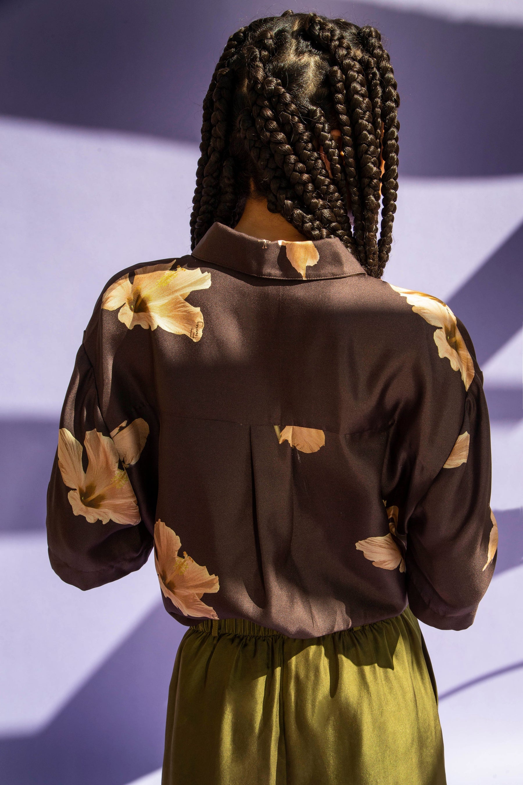 Boyfriend Silk Shirt Chocolate Modern Hawaiian 