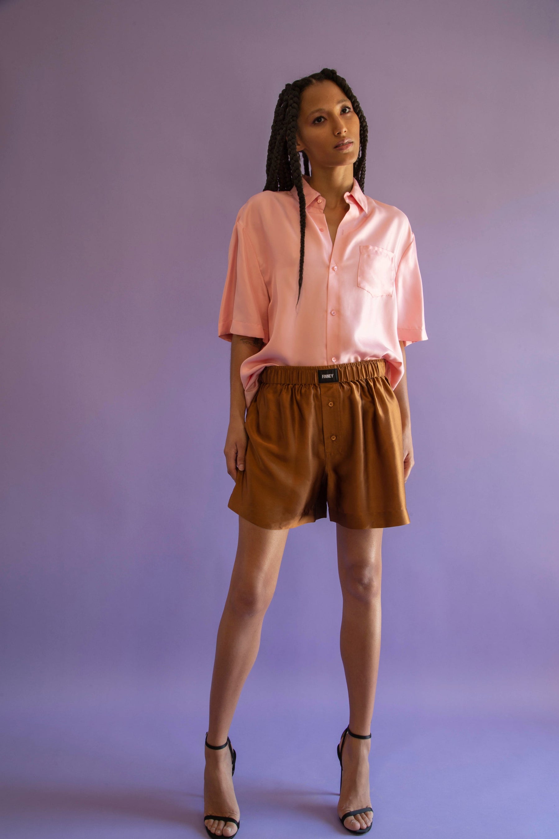 Boyfriend Silk Shirt Pink