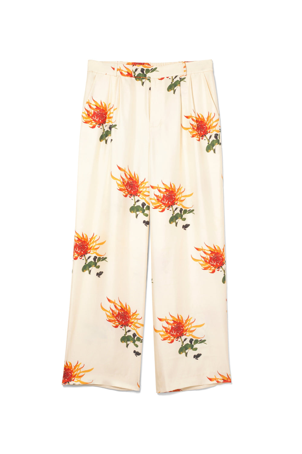 Salinas Silk Trouser Orange Chrysanthemum Woman · FINNEY - A