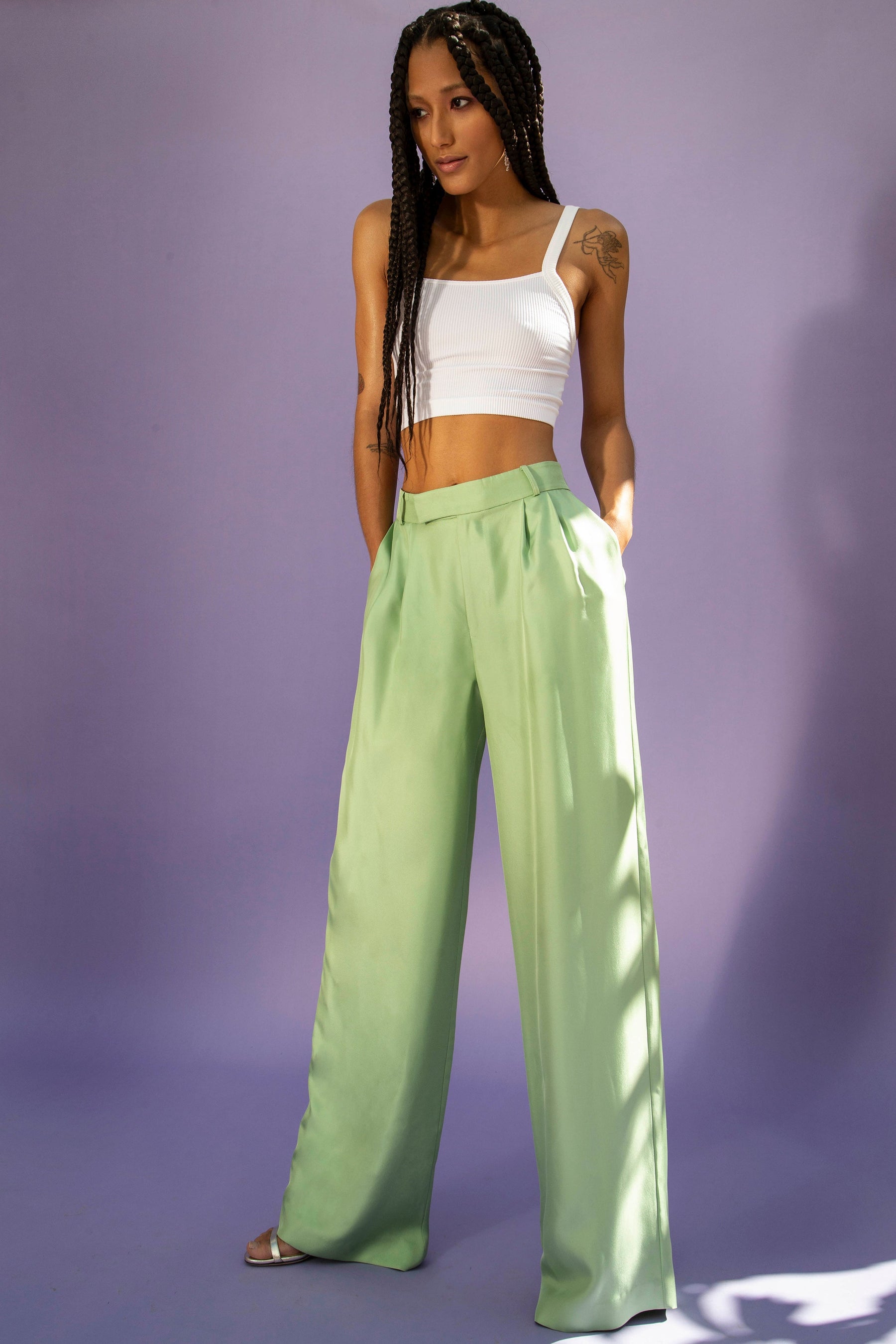 Salinas Silk Trouser Pistachio 