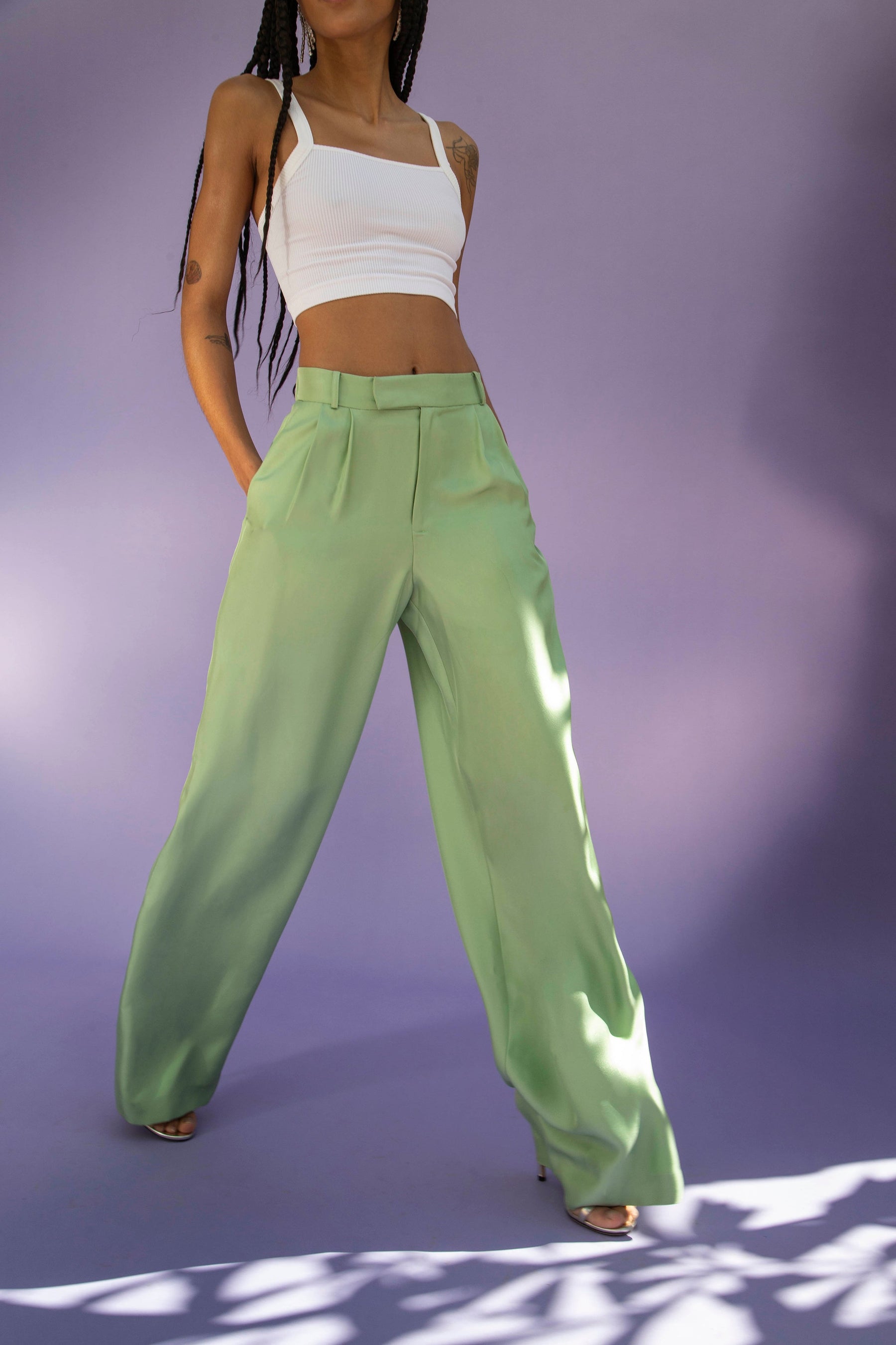 Salinas Silk Trouser Pistachio 